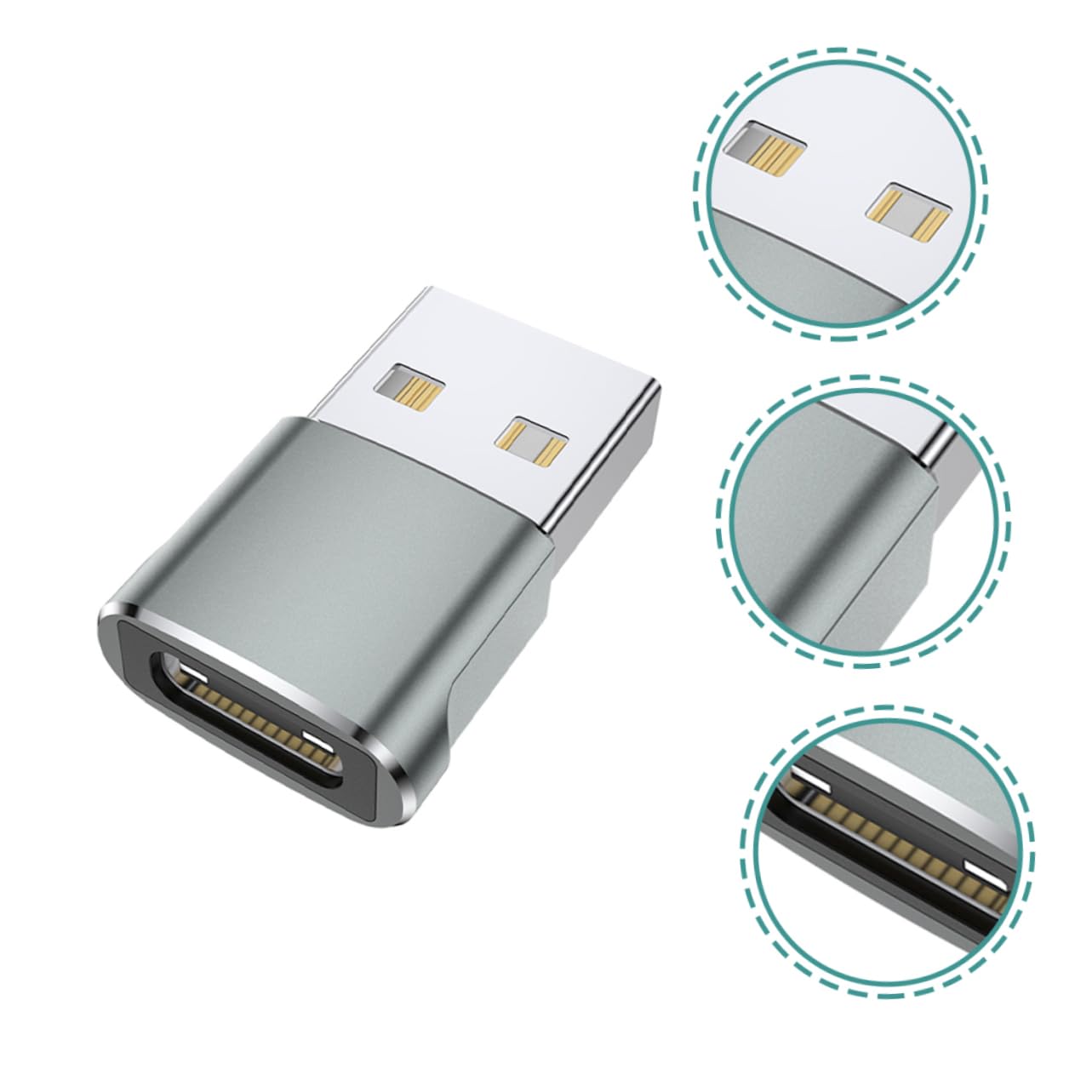 4-Pack USB Type C to USB Adapter, USB-C Female to USB Male Converter - Aluminum Alloy Data Transfer Cable for Smartphones, Laptops & Tablets - Perfect for Charging, Syncing & File Transfer