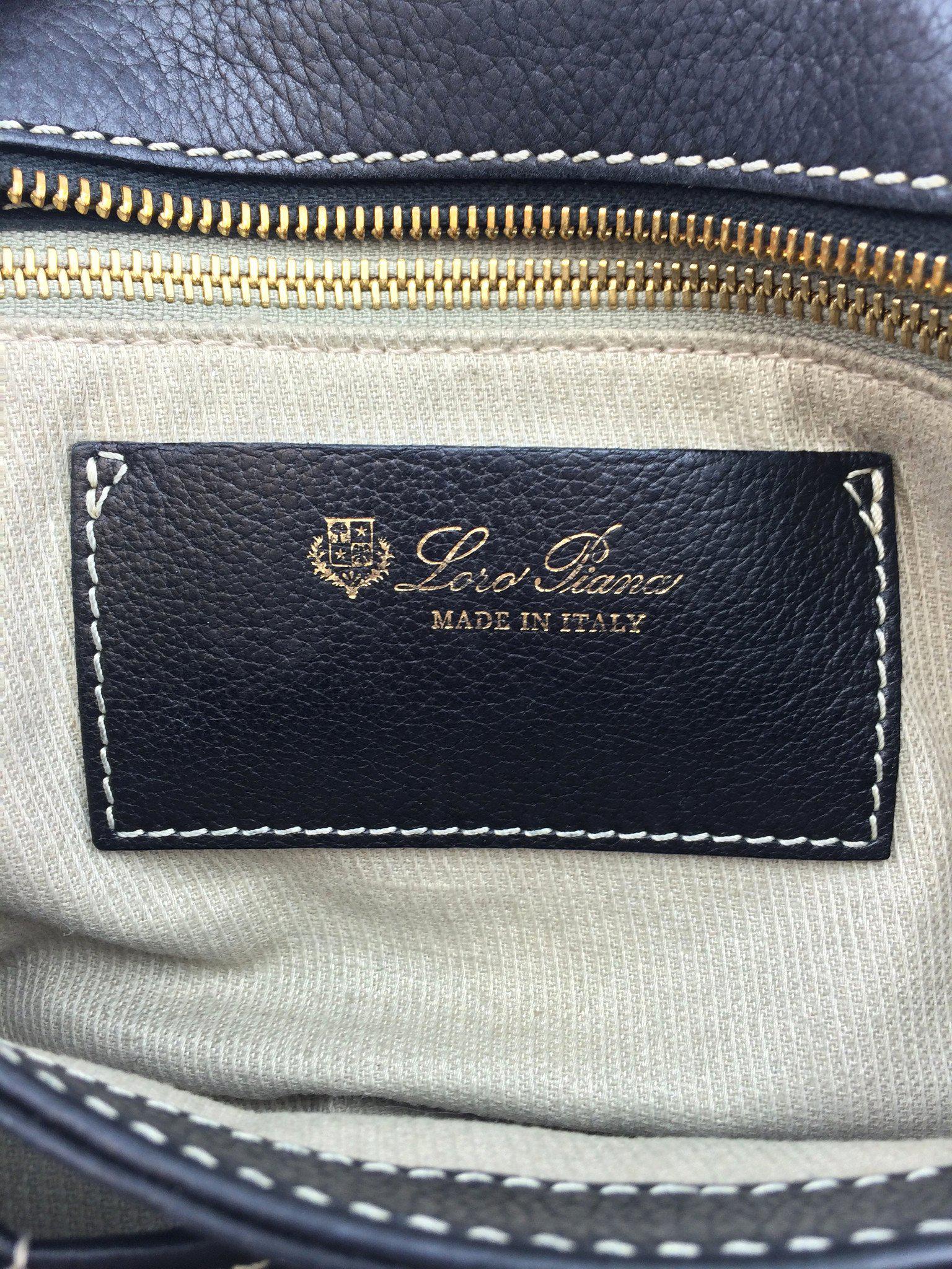 Loro Piana Odessa Genuine Leather Crossbody Bag with Front Pocket - Perfect for Work, Travel & Everyday Use