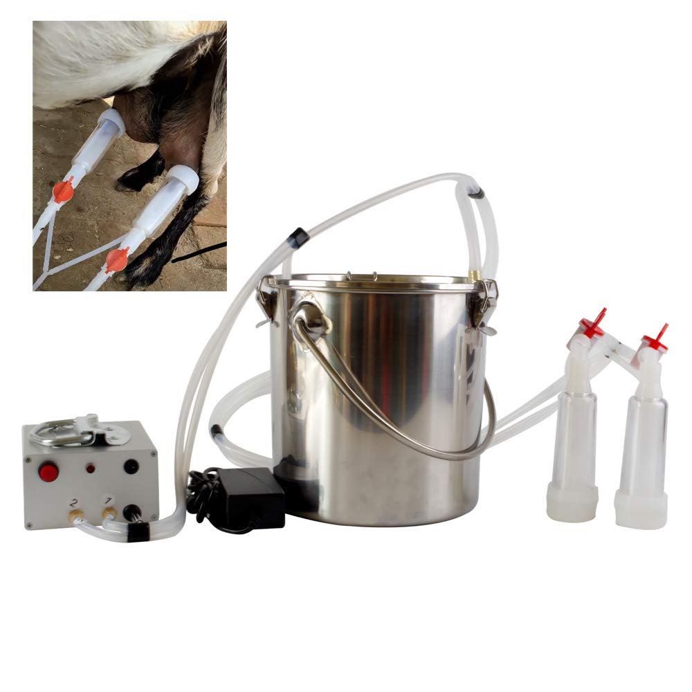5L Single Bucket Piston Vacuum Milking Machine for Sheep - Portable Dairy Milker for Small Farms & Homesteads - Ideal for Goats, Sheep & Small Livestock