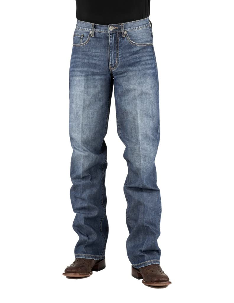 Stetson 1312 Modern Fit Blue Jeans for Men - Size 30x31 - Comfortable Slim Straight Denim Pants for Casual Wear & Everyday Outfits