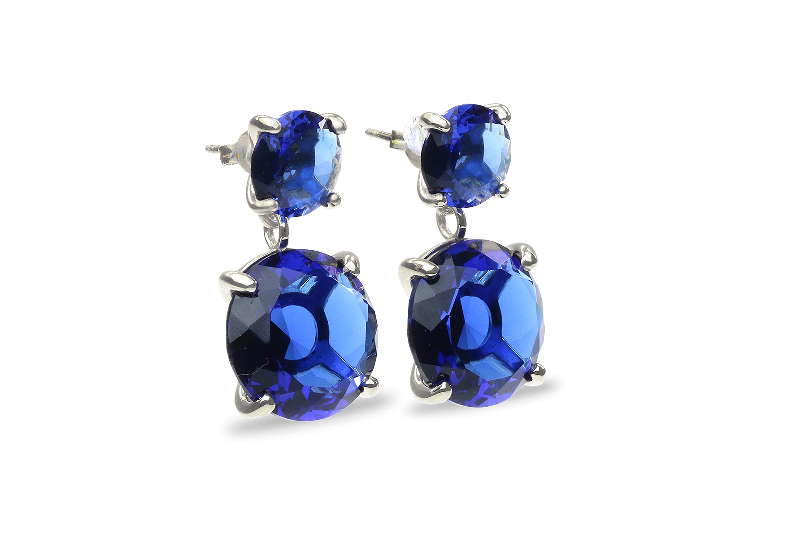 Sapphire Earrings for Women - Blue Gemstone Dangling Jewelry - Perfect for Bridal & Gifts
