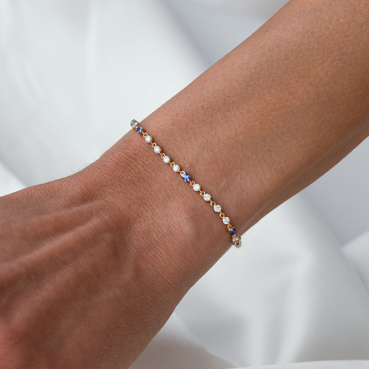 Elegant Wrapped in Sapphires and Diamonds Bracelet for Women - Perfect for Weddings, Anniversaries & Special Occasions