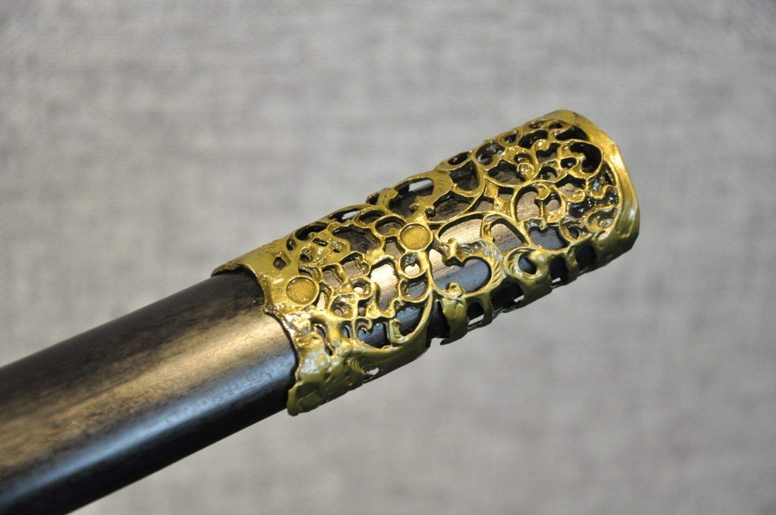 Handmade Damascus Steel Sword Knife with Ebony Handle - XY Hollow Tang Design, Alloy Blade for Collectors, Cosplay & Medieval Reenactment