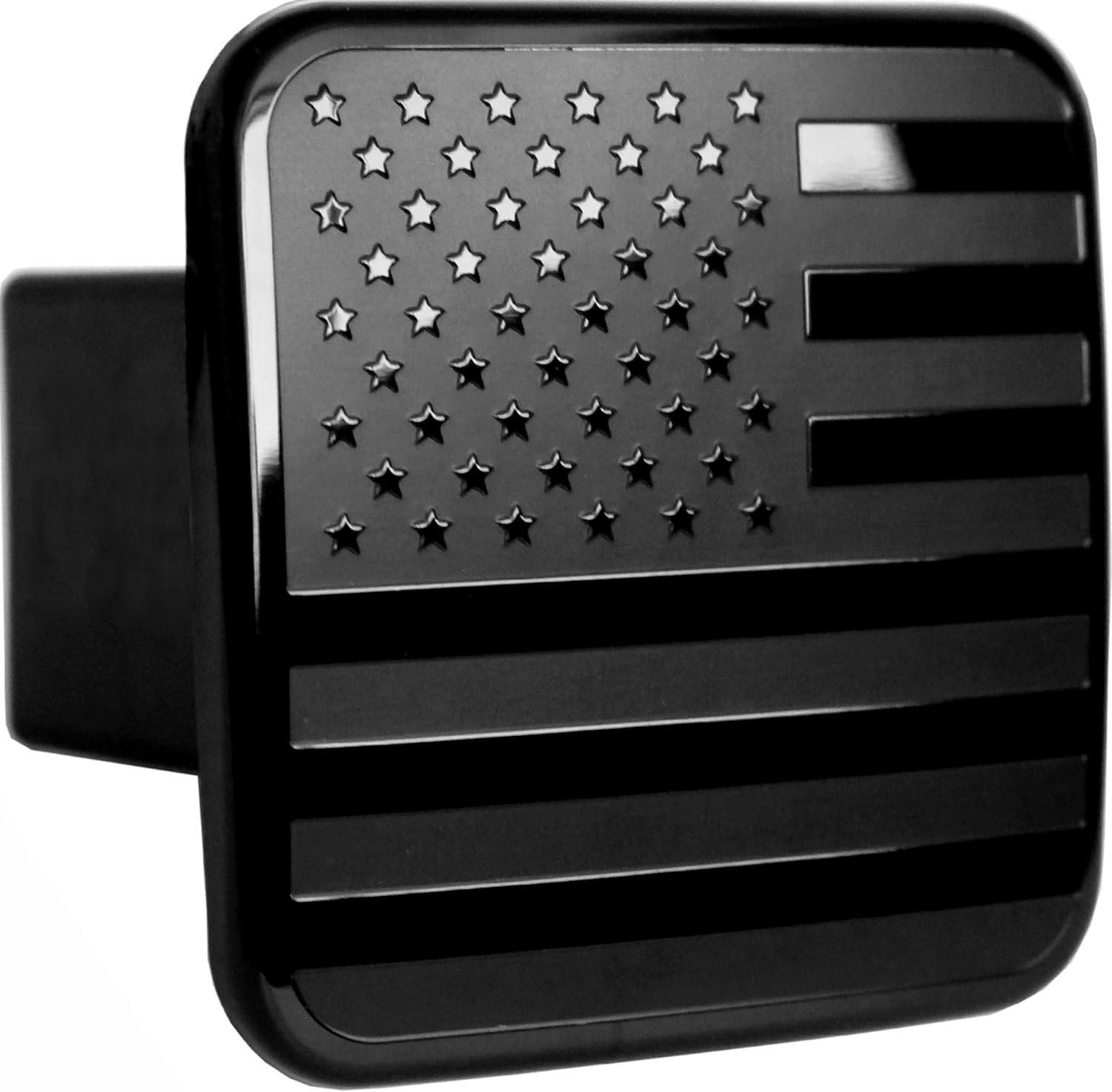 Black Metal Flag Hitch Plug Cover for 2