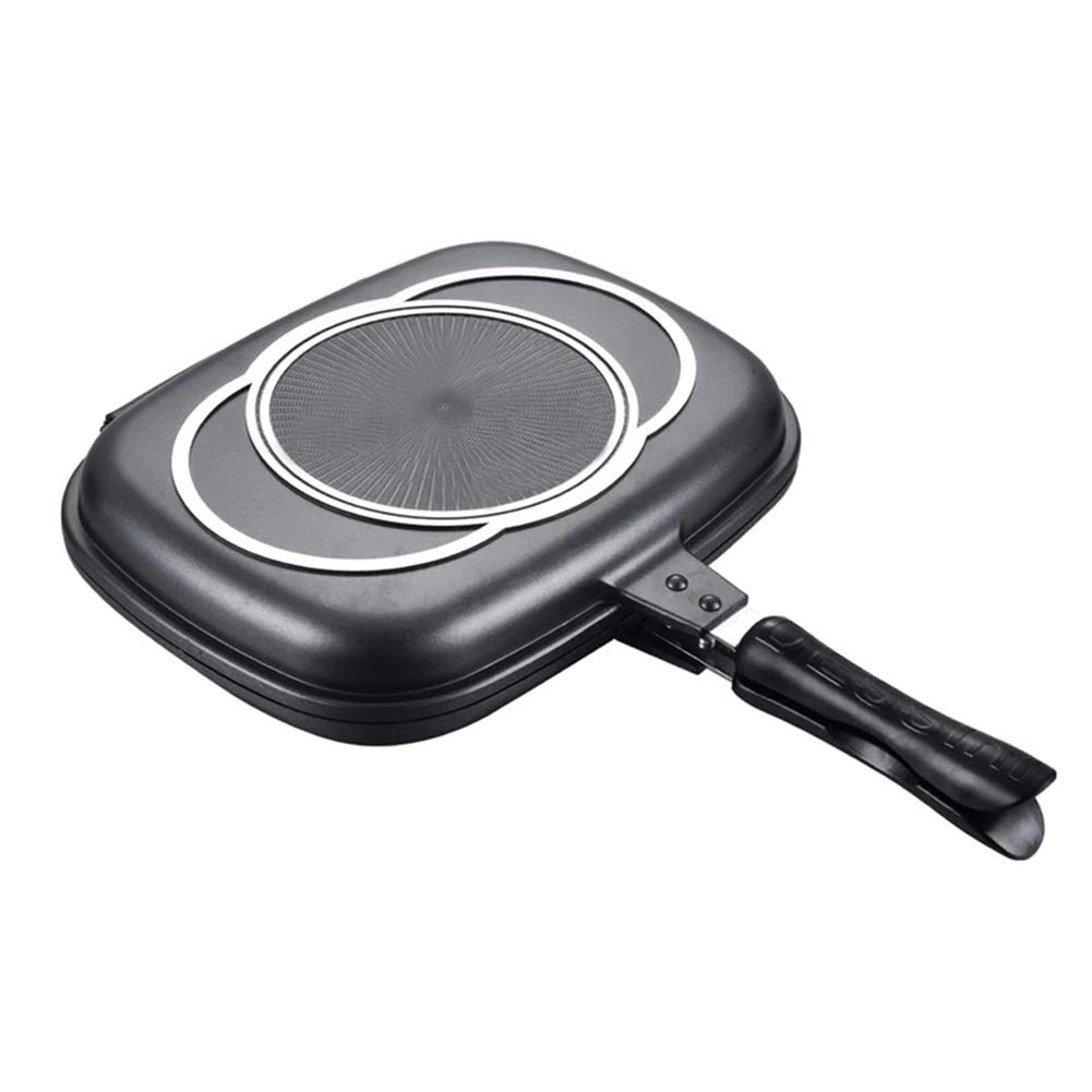 Aslion Nonstick Double Grill Pan - Durable for Home, Camping & BBQ