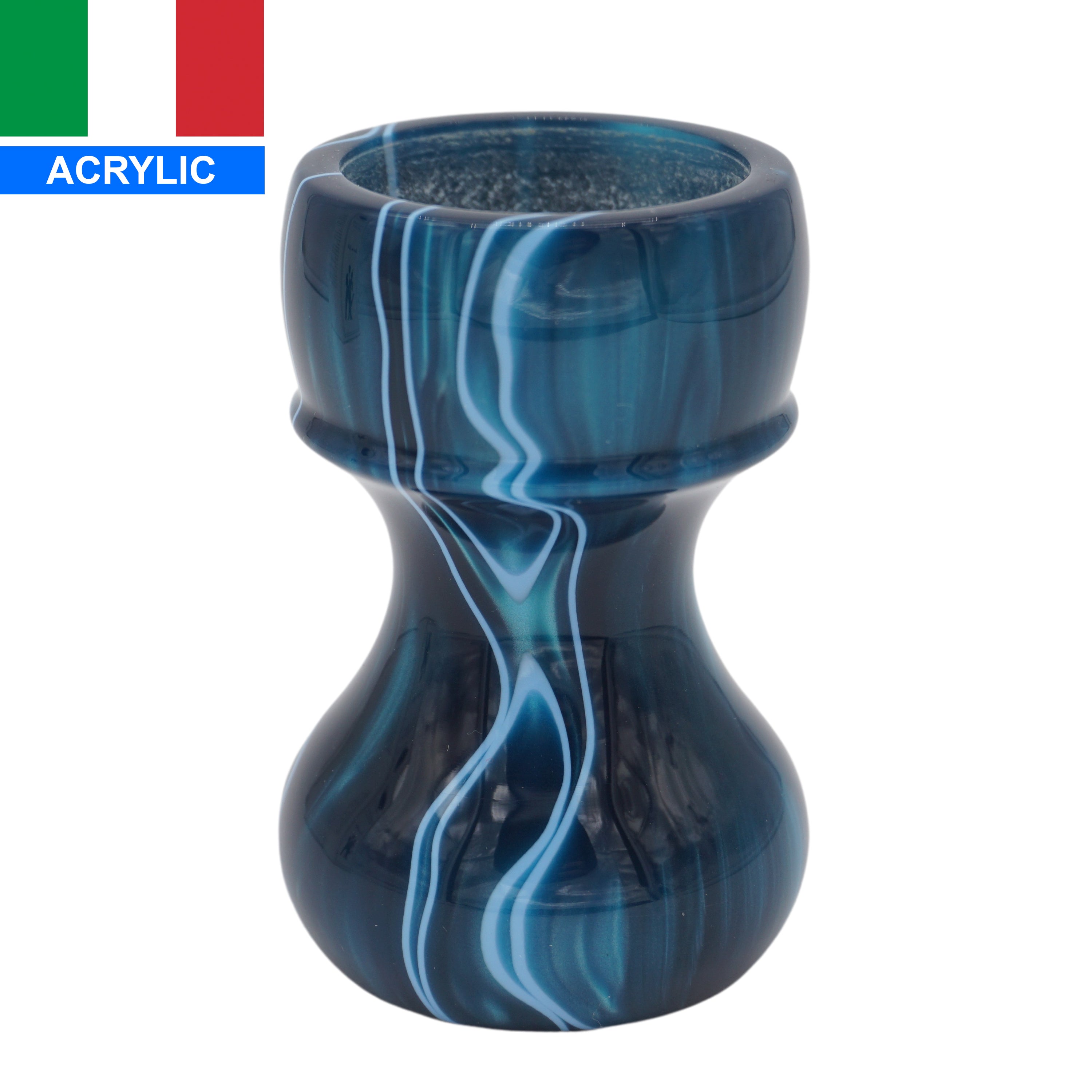 Premium Ocean Waves Handmade Shaving Brush Handle - Fits 24mm & 26mm Knots - Perfect for Wet Shaving, Grooming Kits & Luxury Bathroom Accessories
