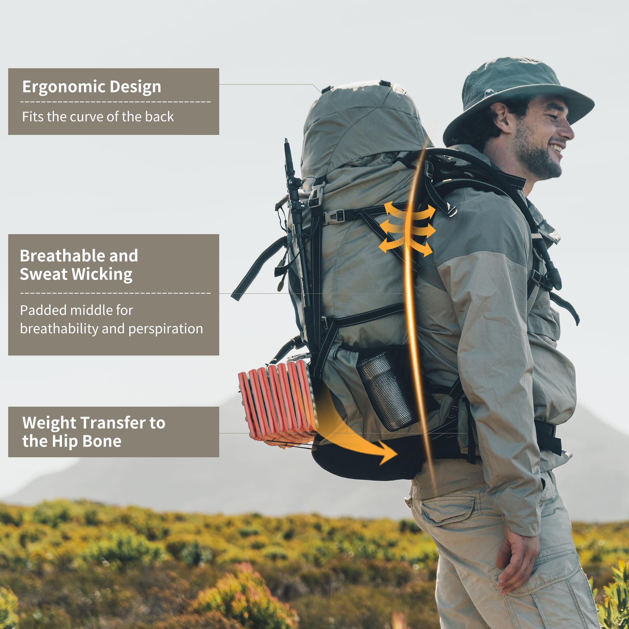 Naturehike 70L Ultralight Waterproof Hiking Backpack for Men & Women - Large Travel Backpack with Rain Cover for Outdoor Adventures, Mountaineering, Camping & Backpacking | Perfect for Trekking, Travel & Wilderness Exploration