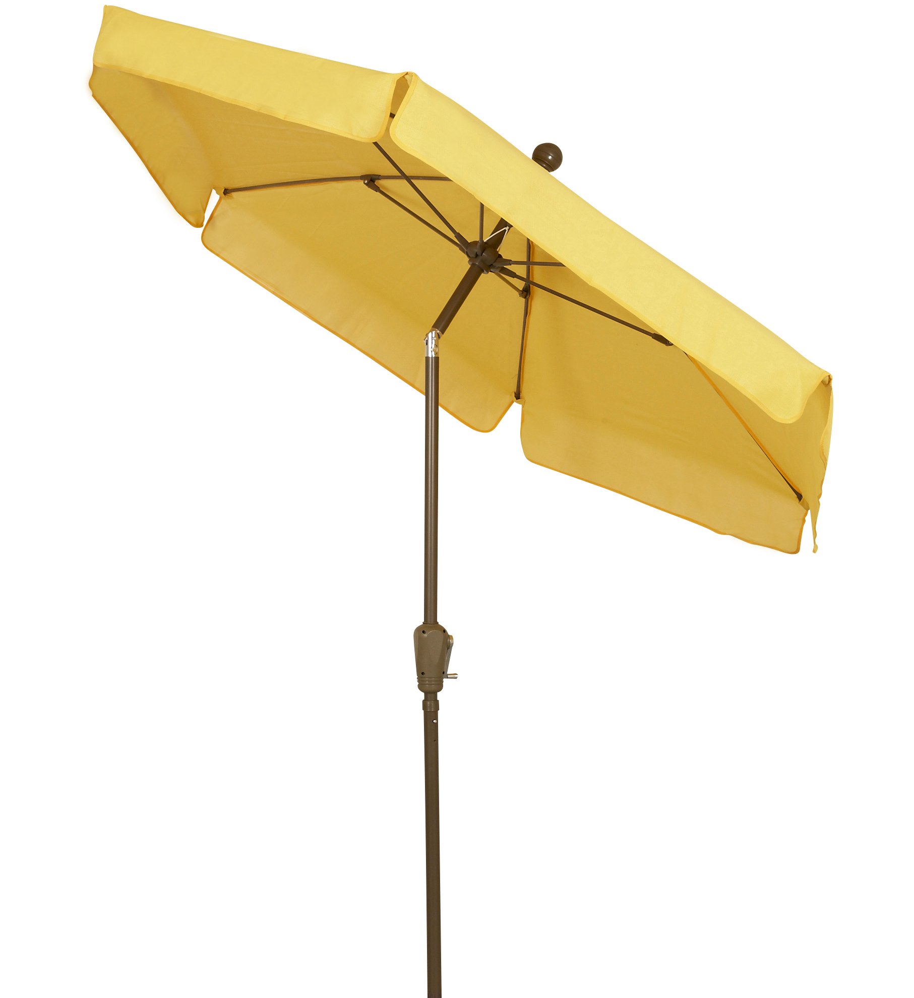 7.5ft Yellow Garden Umbrella with Push-Button Tilt - Champagne Bronze Pole for Patio, Poolside & Outdoor Dining