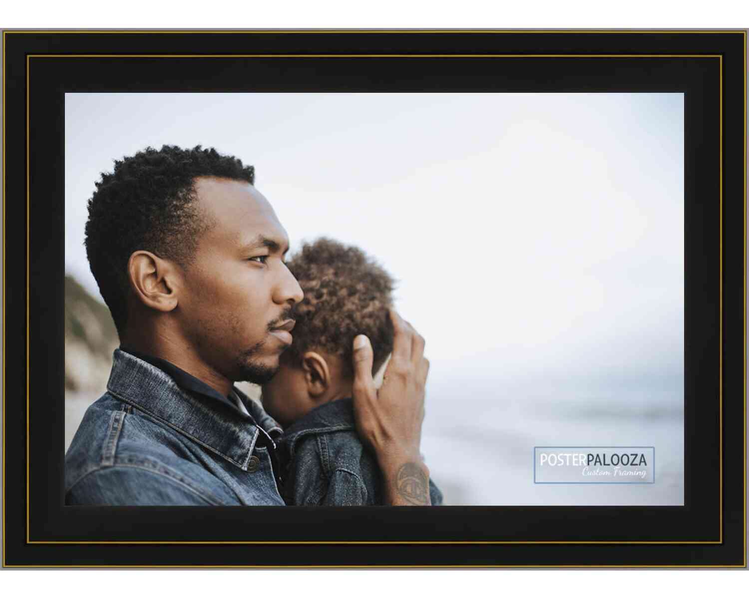20x14 Modern Black Wood Picture Frame with UV Acrylic - Complete Set Includes Foam Board Backing & Hanging Hardware - Perfect for Wall Art, Photos, Posters & Home Decor