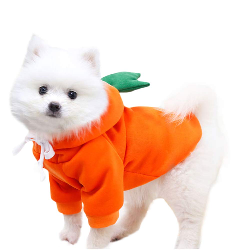 BAYOU Fleece Dog Hoodie - Warm Winter Pet Sweater with Fruit Print Hood for Dogs & Cats - Cozy Puppy Pullover for Outdoor Walks & Indoor Lounging