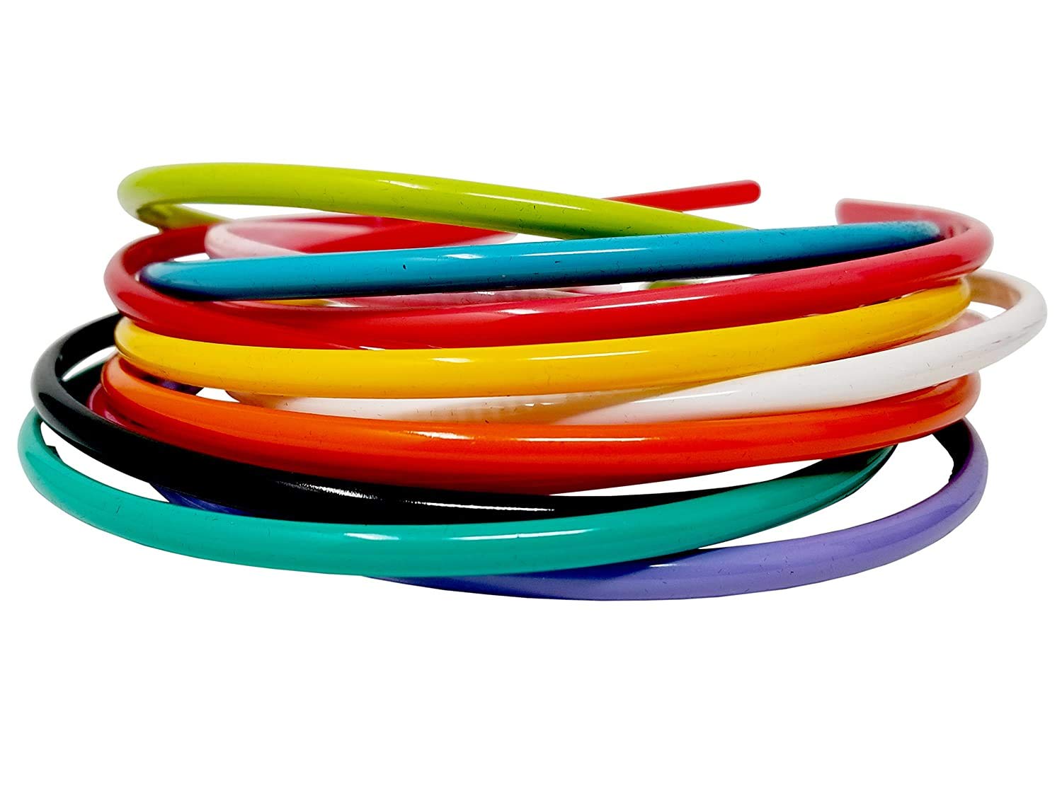 AARTISAI - 12 Pack Colorful Plastic Hair Bands & Headbands for Women & Girls - Fashion Hair Accessories for School, Sports, Work, Party & Everyday Styling - Non-Slip Hair Ties for Ponytails & Bun Hairstyles