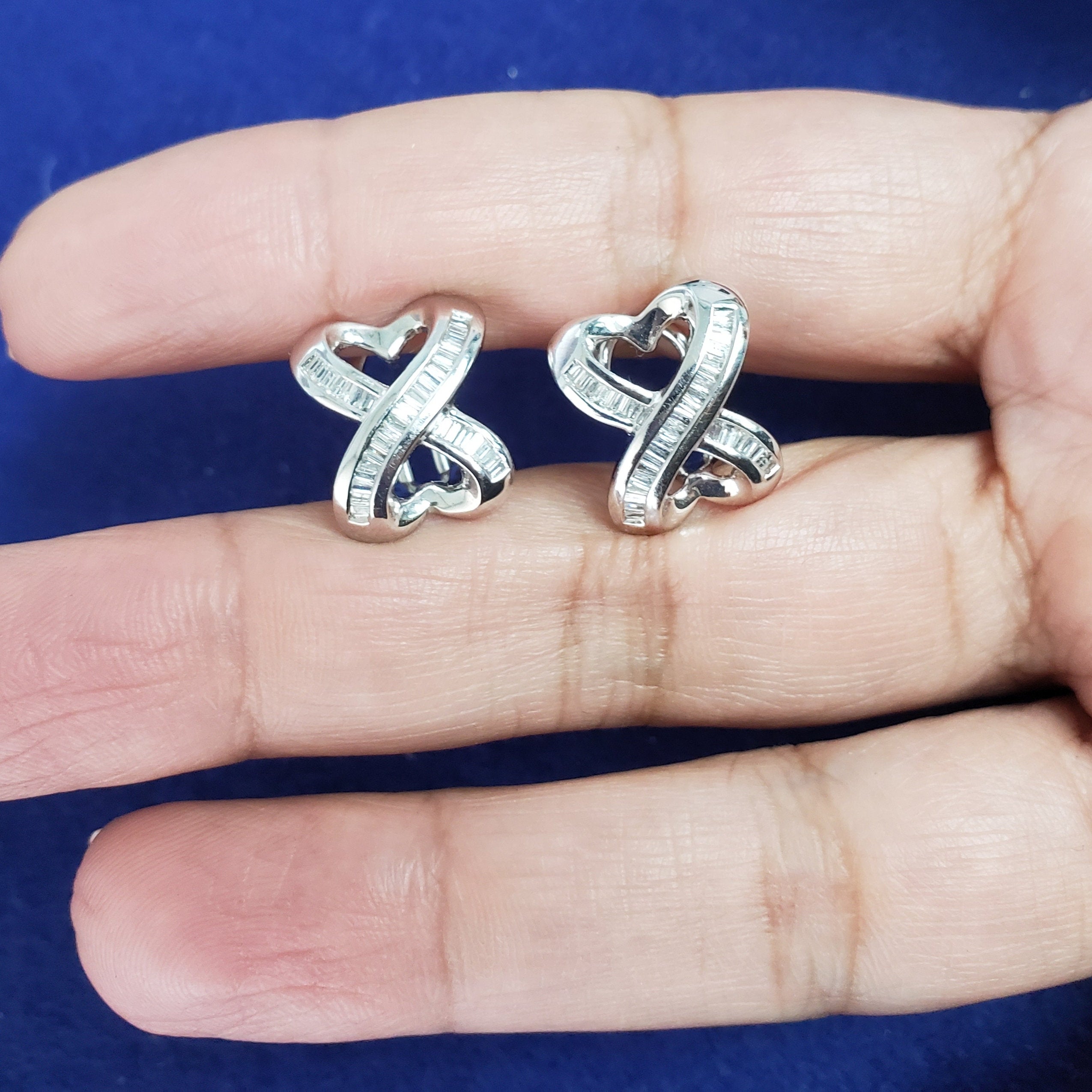 X Baguette Diamond Omega Clip-On Earrings – Elegant & Comfortable Non-Pierced Ear Jewelry for Parties, Weddings & Special Occasions
