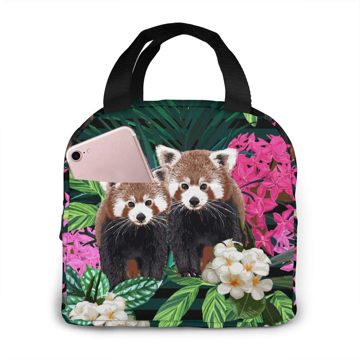 PrelerDIY Insulated Lunch Box - Cute Red Panda Design Reusable Meal Bag for School, Work, Travel & Picnic | Food Container for Kids, Men & Women | BPA-Free Thermal Snack Bag for Office, Outdoor & Daily Use
