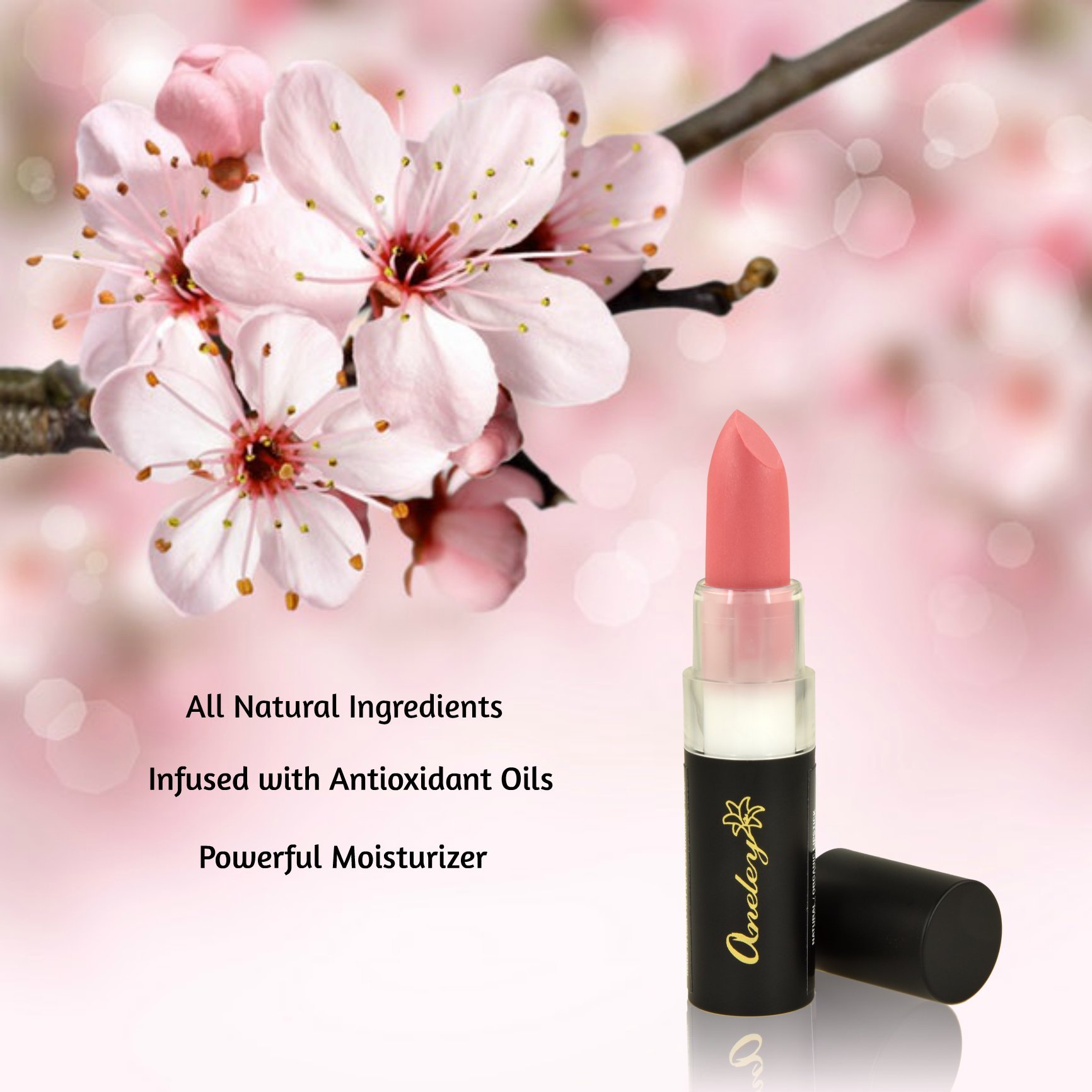 Vegan Organic Lipstick - Natural Gluten-Free Moisturizing Balm with Antioxidants (Precious Pink) for Daily Wear & Special Occasions