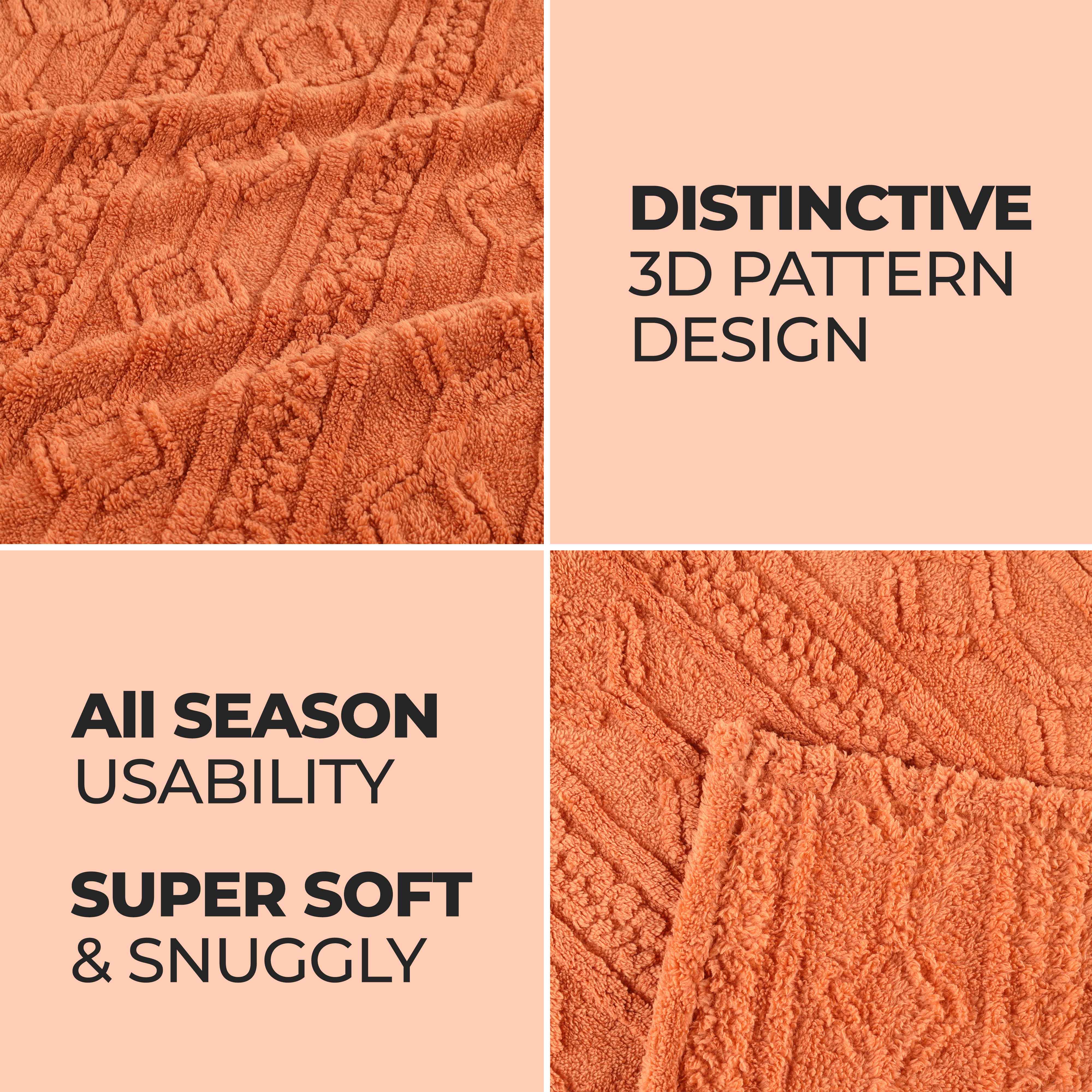 Arctic Boho Jacquard Plush Fleece Blanket - Ultra Soft & Warm Winter Throw for Couch, Bed, Sofa - Perfect for Home Decor, Cozy Nights & Gift Giving