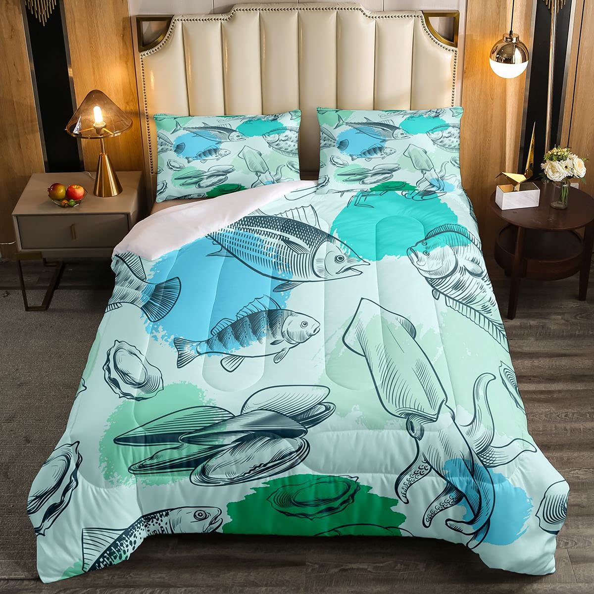 Sea Turtle Comforter Set - Ocean Themed Ultra Soft Duvet Cover for Kids & Teens - Full Size Underwater World Bedding - Perfect for Boys & Girls Bedrooms, Beach House Decor, or Marine Life Themed Rooms