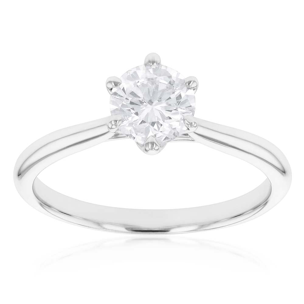 1.00 Carat GI SI Certified Diamond Solitaire Ring in 18K White Gold - Elegant Engagement & Wedding Ring for Women