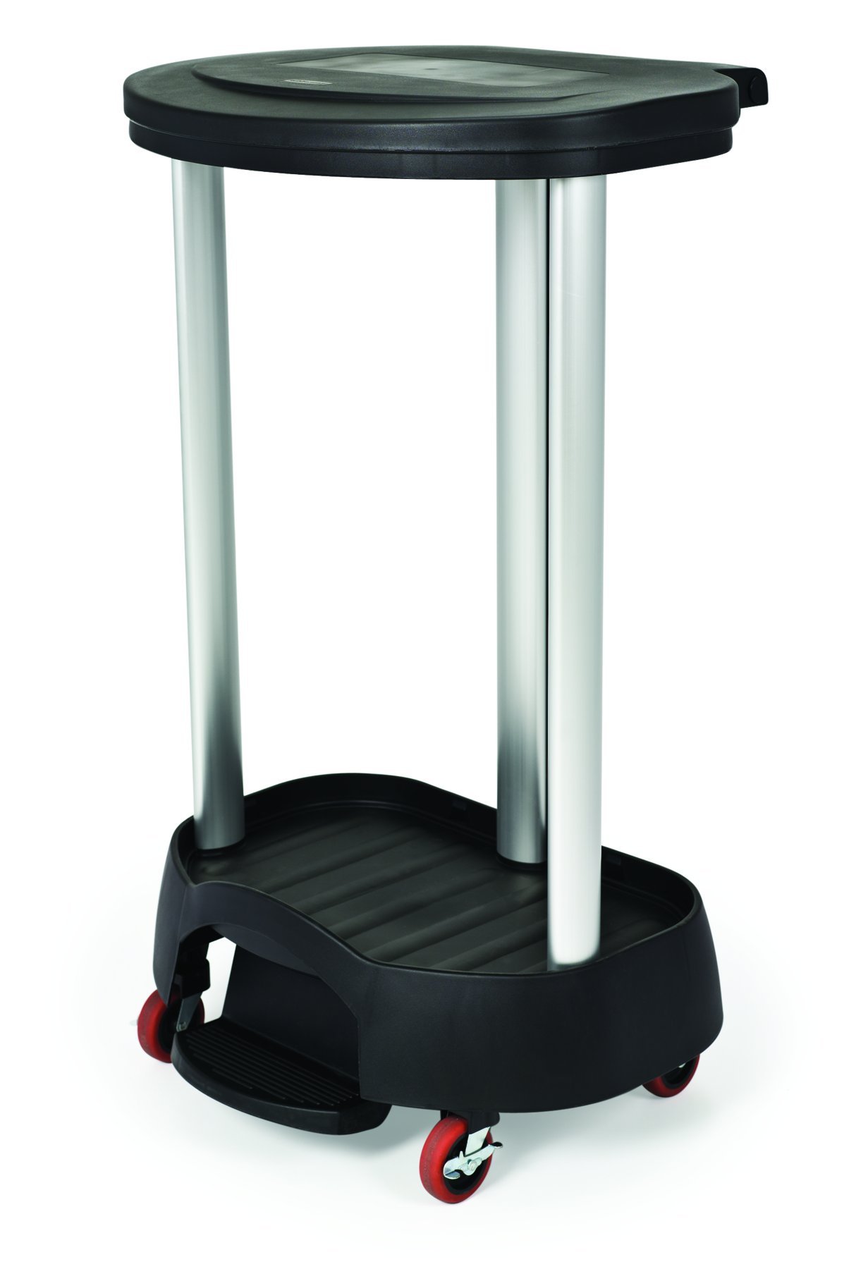 Rubbermaid Commercial 30 Gallon Step-On Laundry Hamper with Locking Casters - Hands-Free Lid, Black - Ideal for Hospitals, Medical Labs, Hotels & Commercial Facilities - Durable Linen Basket for Healthcare & Hospitality Use