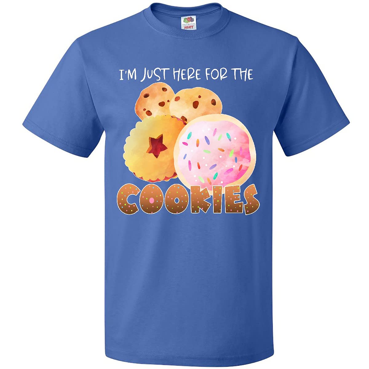 Inktastic 'I'm Just Here for The Cookies' Funny Baking T-Shirt - Perfect for Bakers, Cookie Lovers & Casual Wear