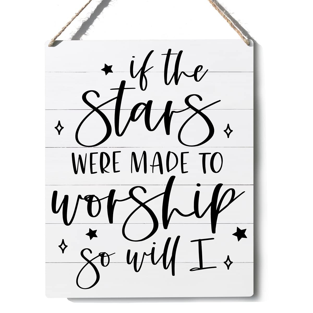 Bible Verse Wooden Sign 10x8 - Rustic Farmhouse Wall Decor for Home & Office