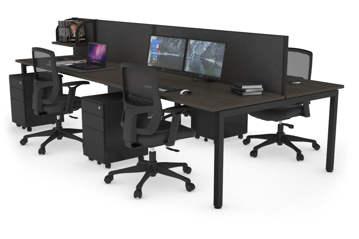 Quadro Square Legs 4-Person Office Workstation Desk - 1800mm x 700mm (71