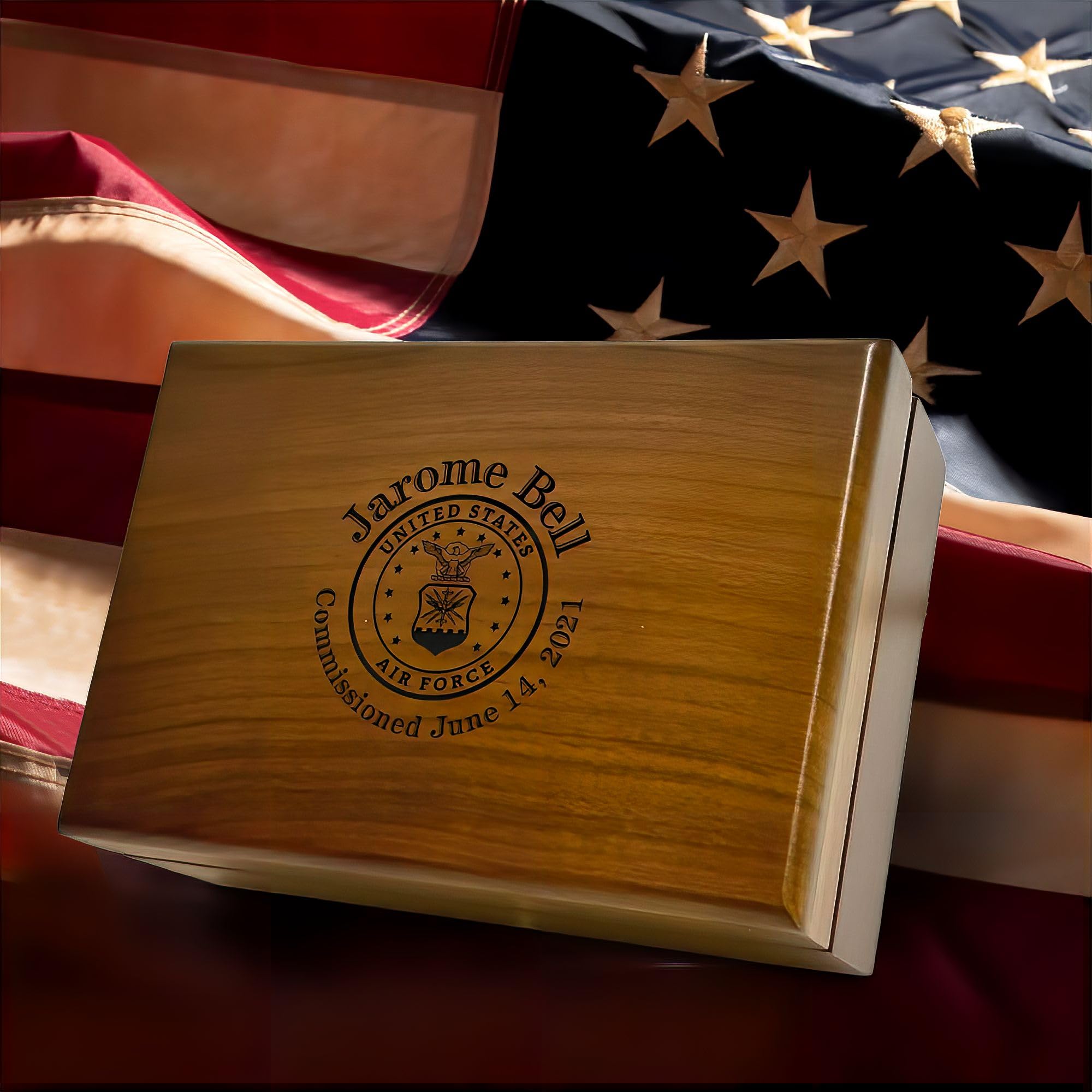 Personalized Military Keepsake Box - Custom Wooden US Army, Navy, Air Force & Marine Corps Gift Box for Retirement, Memorial & Display | Perfect for Veterans, Soldiers & Military Collectors