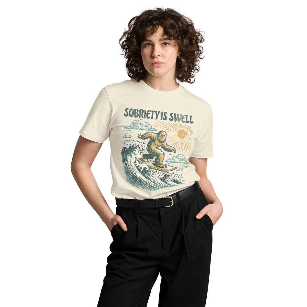 Sobriety is Swell Premium Unisex T-Shirt - Comfortable Cotton Tee for Men & Women - Perfect for Sober Living, Recovery Support & Casual Wear