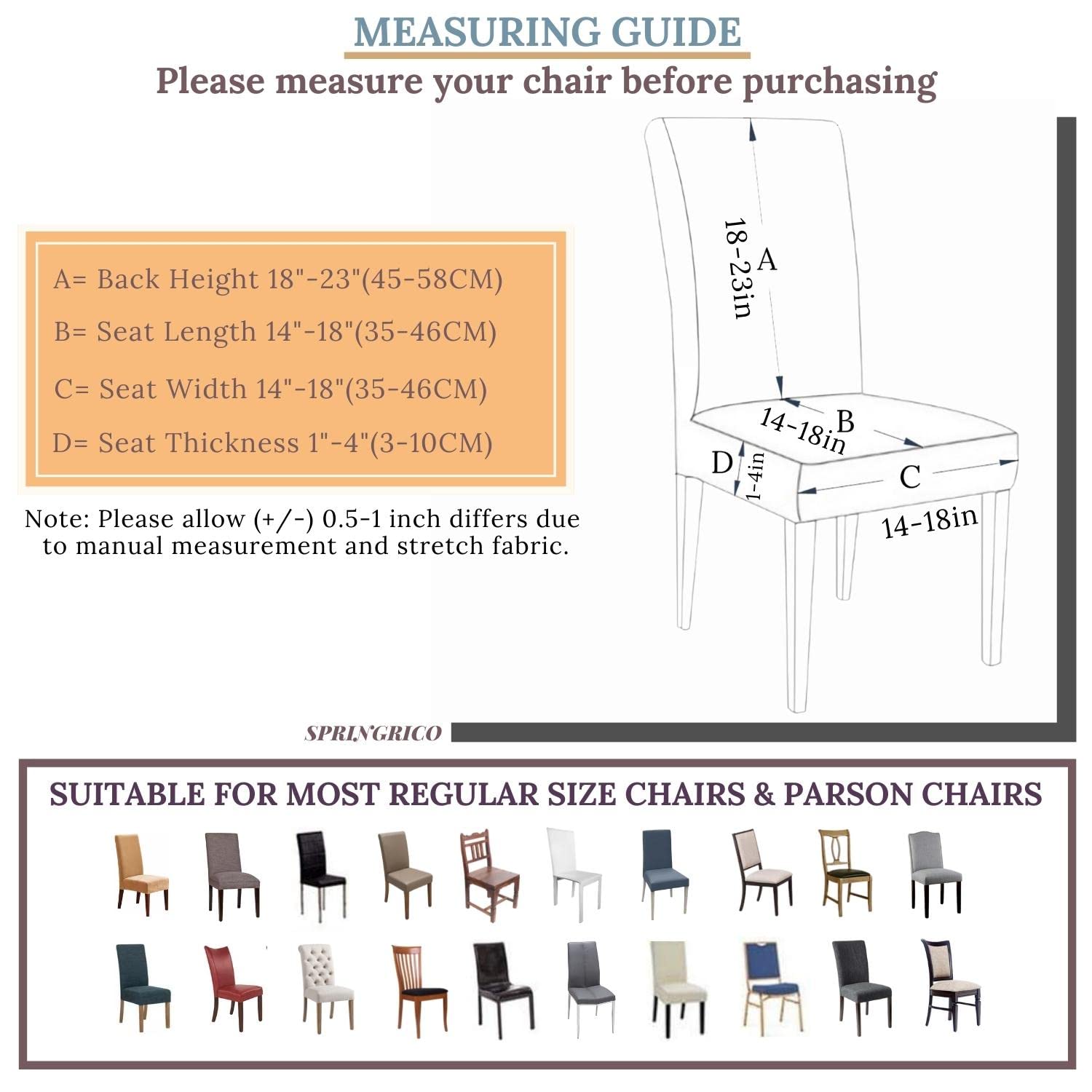 SPRINGRICO 6-Pack Stretch Dining Chair Covers - Washable Spandex Slipcovers for Kitchen & Parsons Chairs, Removable Seat Protector for Home, Party & Restaurant Use (Set of 6, Sunshine Zen) | Perfect for Everyday Dining, Holiday Gatherings & Event Decor