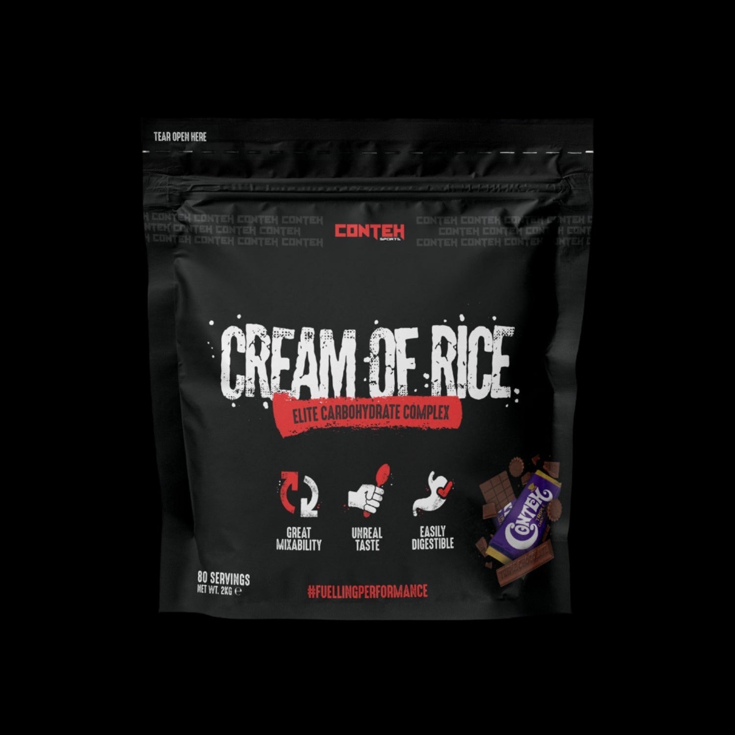 Conteh Sports Cream of Rice - 2kg (4.4 lbs) Gluten-Free Instant Rice Cereal for Athletes & Fitness - Perfect for Pre-Workout, Post-Workout & Breakfast