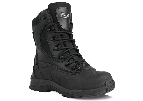 Titan Driflex Metal-Free Safety Boots for Men - Slip-Resistant Work Shoes, Lightweight & Comfortable for Construction, Warehouse, and Industrial Use - Black