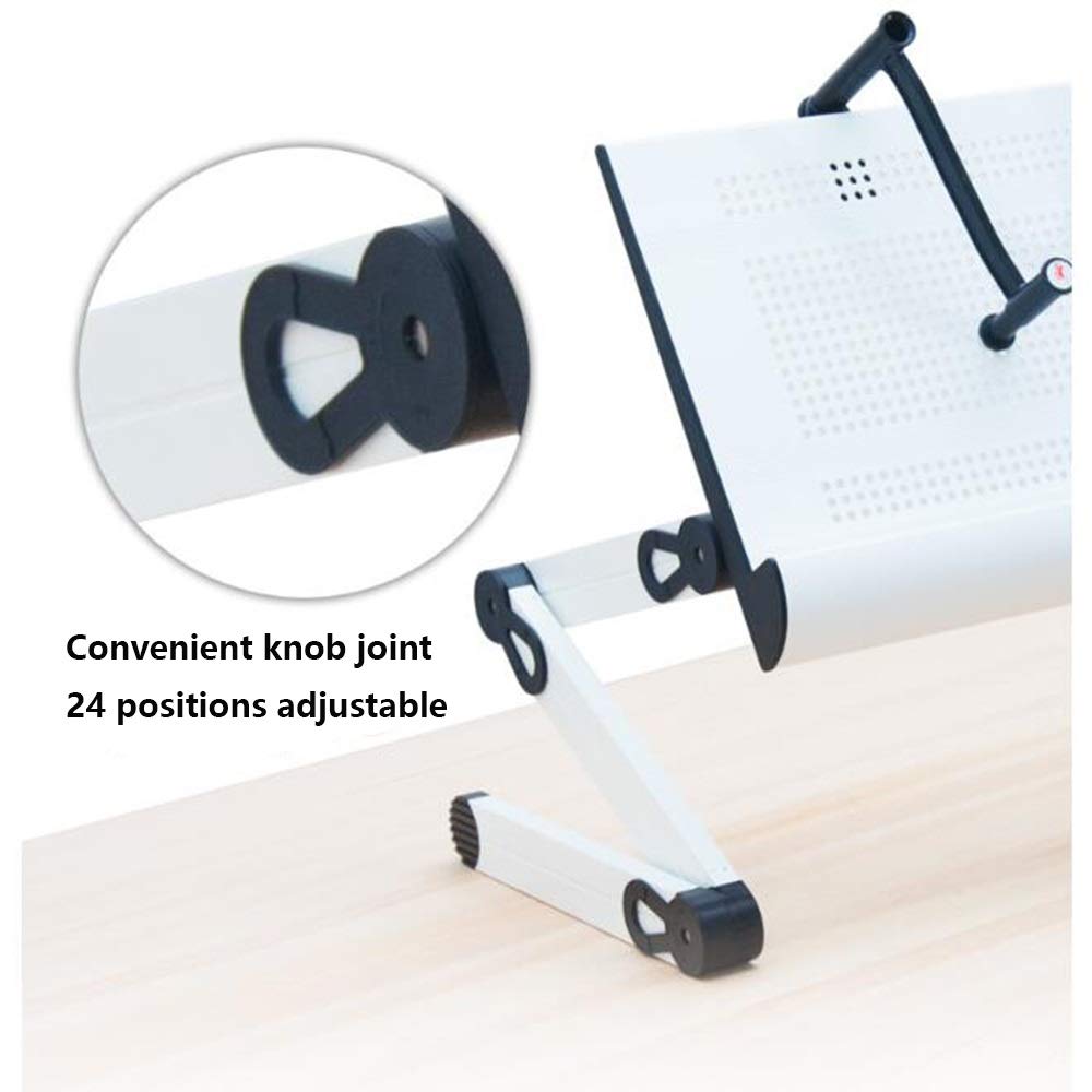 Adjustable Laptop Stand for Bed & Sofa - Portable Side Table with Cooling Fan for MacBook, iPad, Notebook - Perfect for Work, Study & Relaxing in Bed or Living Room