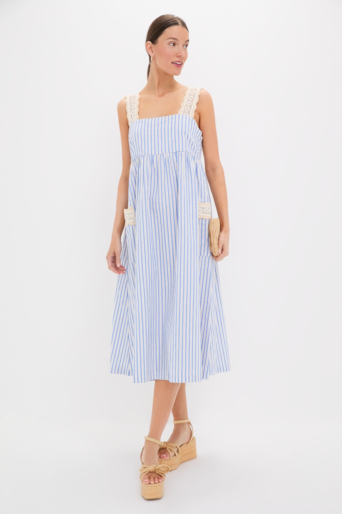 Blue Striped Harbor Dress for Women - Casual Summer Beach Dress with Pockets | Perfect for Vacations, Parties & Outdoor Events