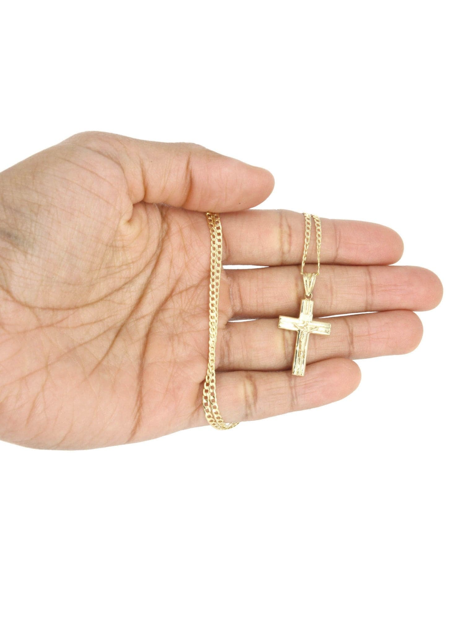 10K Gold Crucifix Necklace for Men - 5.67 Grams Religious Cross Pendant | Perfect Gift for Baptism, Confirmation & Everyday Faith Jewelry