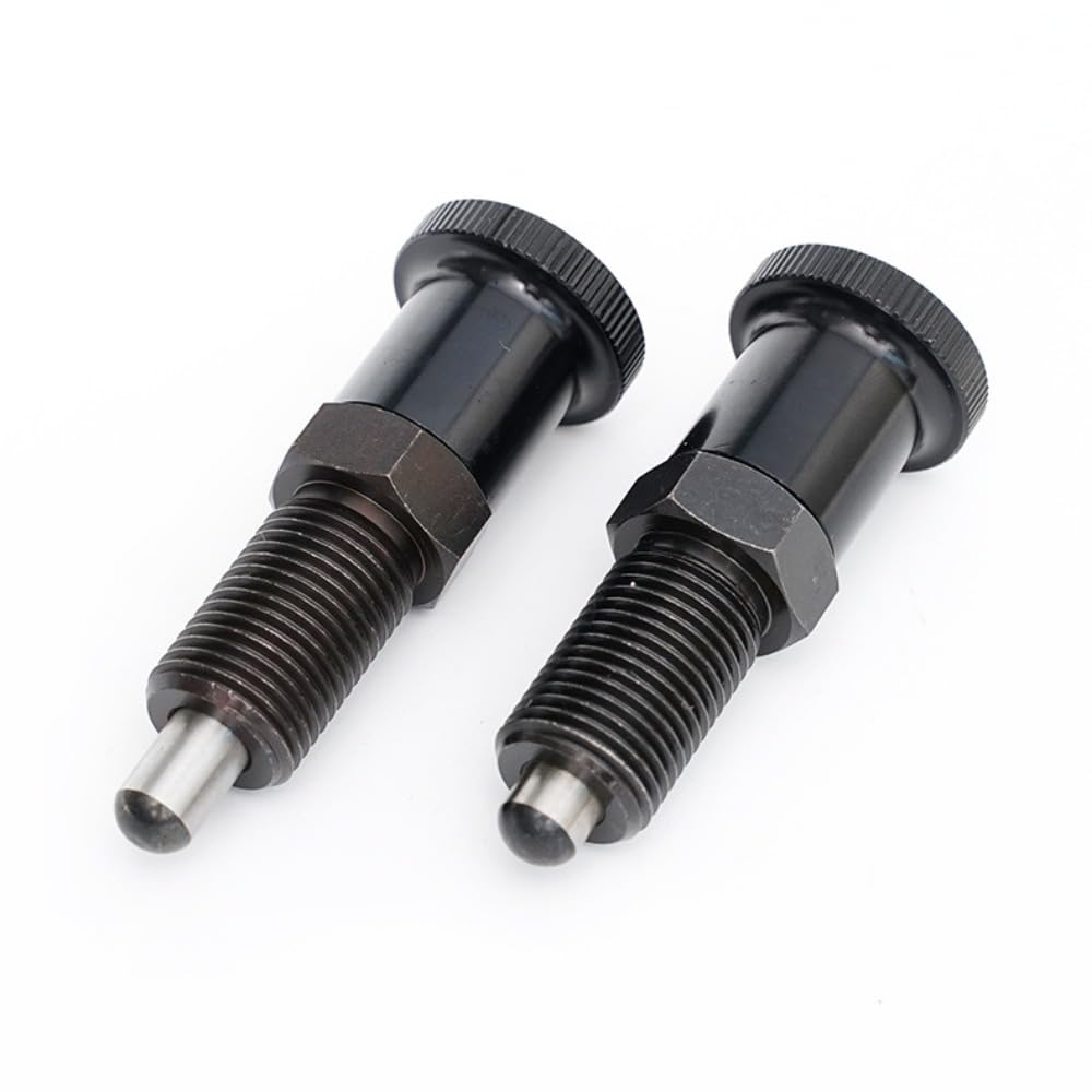 2PCS Spring Loaded Plunger Pull Knob - Retractable Ball Plunger with Short Spring, Non-Locking Indexing Pin for DIY, Woodworking, and Machinery Applications - Perfect for Jigs, Fixtures, and Tool Adjustments