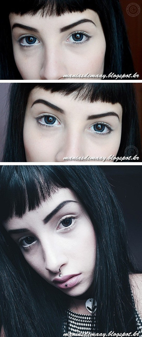 Ellen Panda PM Blue Colored Prescription Contact Lenses (2Pcs) - 6 Month Supply for Halloween, Cosplay & Costume Parties
