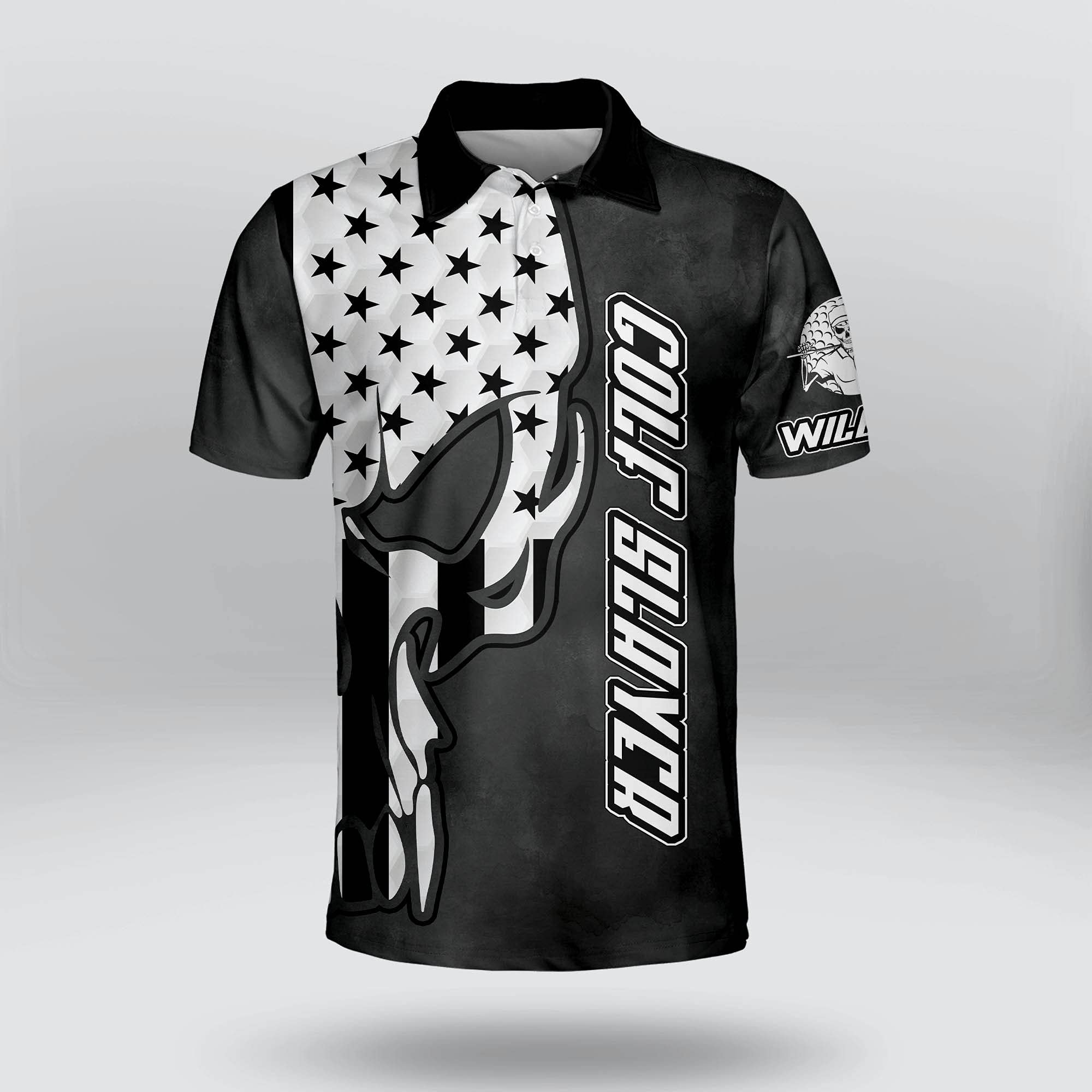 Men's 3D Skull Print Golf Polo Shirt - Dry Fit, Lightweight Short Sleeve Performance Shirt for Golf Tournaments & Club Wear - Perfect for Summer Golfing & Casual Outdoor Activities