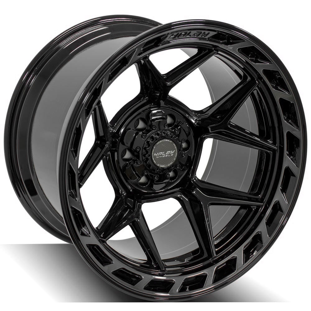 4Play Gen3 4P55 Gloss Black Wheels 20x12.0 with Brushed Face & Tinted Clear - 6x139.7/6x135mm Bolt Pattern, 44mm Offset, 106.1mm Hub - Perfect for Off-Road Trucks, SUVs, and Custom Builds