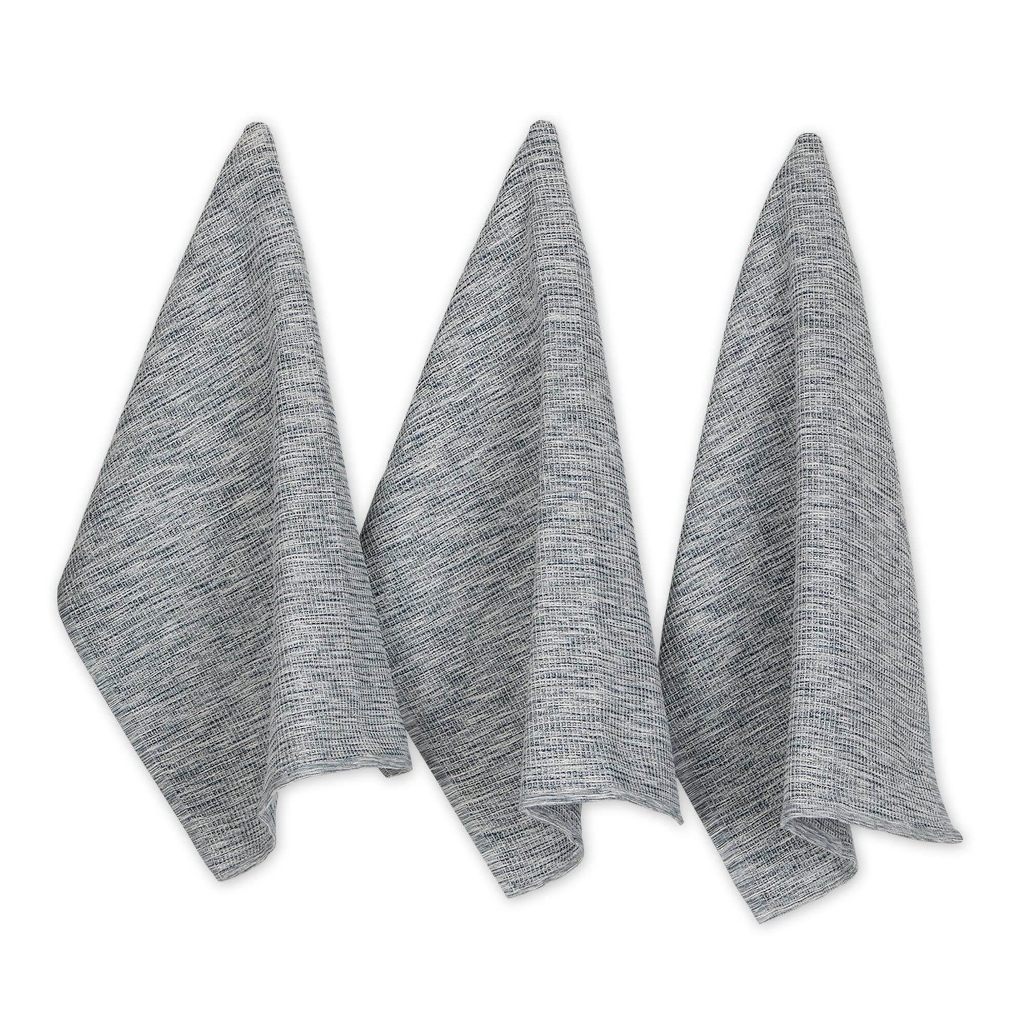 DII Recycled Cotton Absorbent Waffle Dish Towel Set - Teal Green, 20x30 Inches, 3-Piece Eco-Friendly Kitchen Towels for Drying Dishes, Cleaning Countertops & Stylish Home Decor