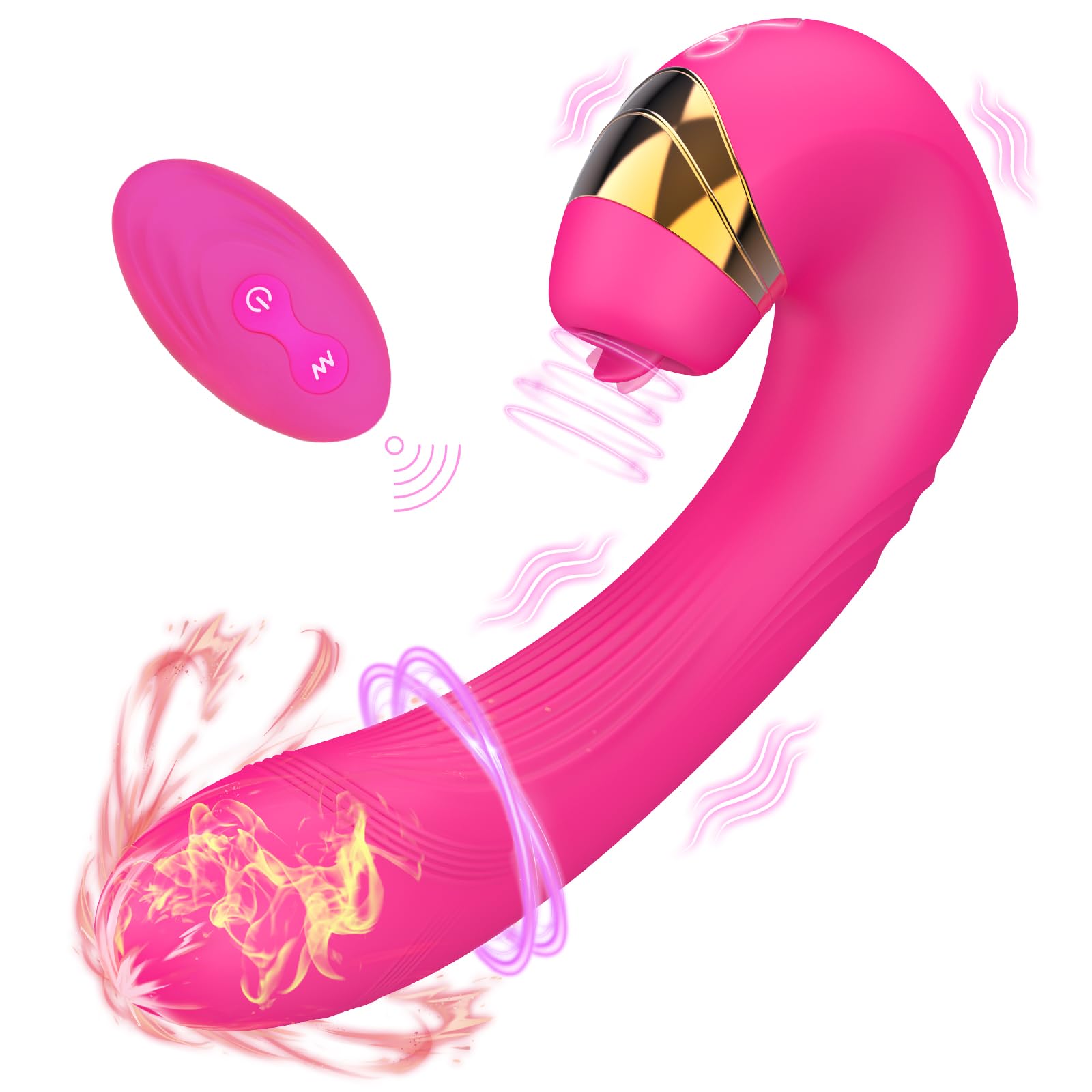 Premium 3-in-1 Women's Vibrator - Clitoral, G-Spot & Tongue Stimulator with 10 Vibration & 10 Rotation Modes | Nipple & Clit Stimulating Adult Toy for Women & Couples | Perfect for Solo Play & Romantic Nights