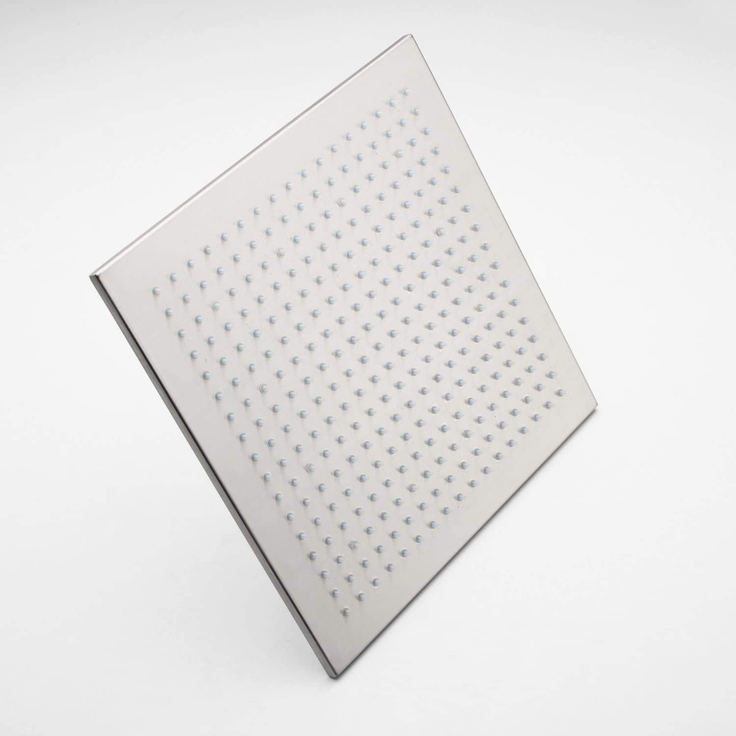 Premium 12 Inch Large Square LED Rainfall Shower Head - Stainless Steel High Pressure Ceiling Mounted Showerhead with Adjustable Brushed Nickel Finish for Luxurious Bathroom Upgrade - Perfect for Spa-Like Experience and Modern Home Decor