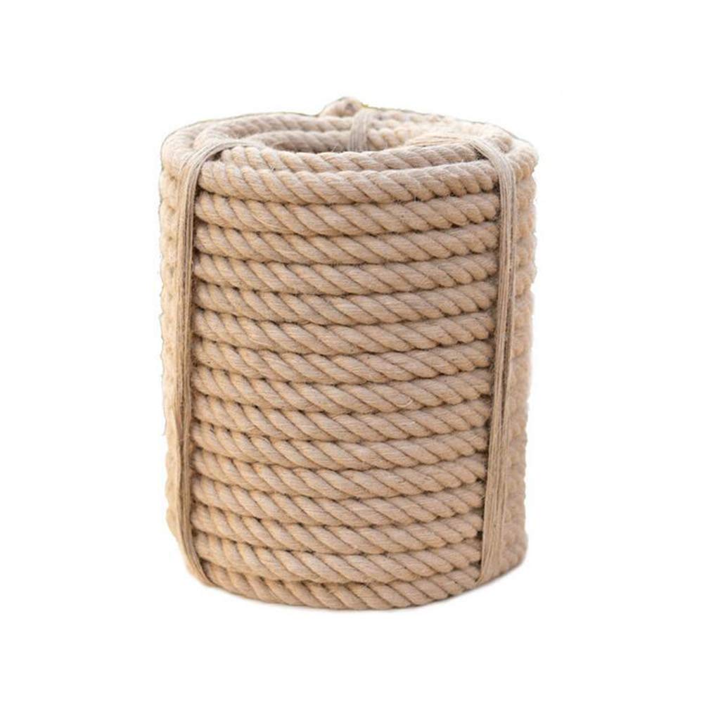LSYOA 35mm Thick Natural Jute Rope - High Strength Hemp Twine Braided Sisal Rope for Climbing, Landscaping, Home Decor, Tug of War & Outdoor Activities (20m Length) | Durable Eco-Friendly Rope for DIY Projects, Garden Tying, Camping & Adventure Gear