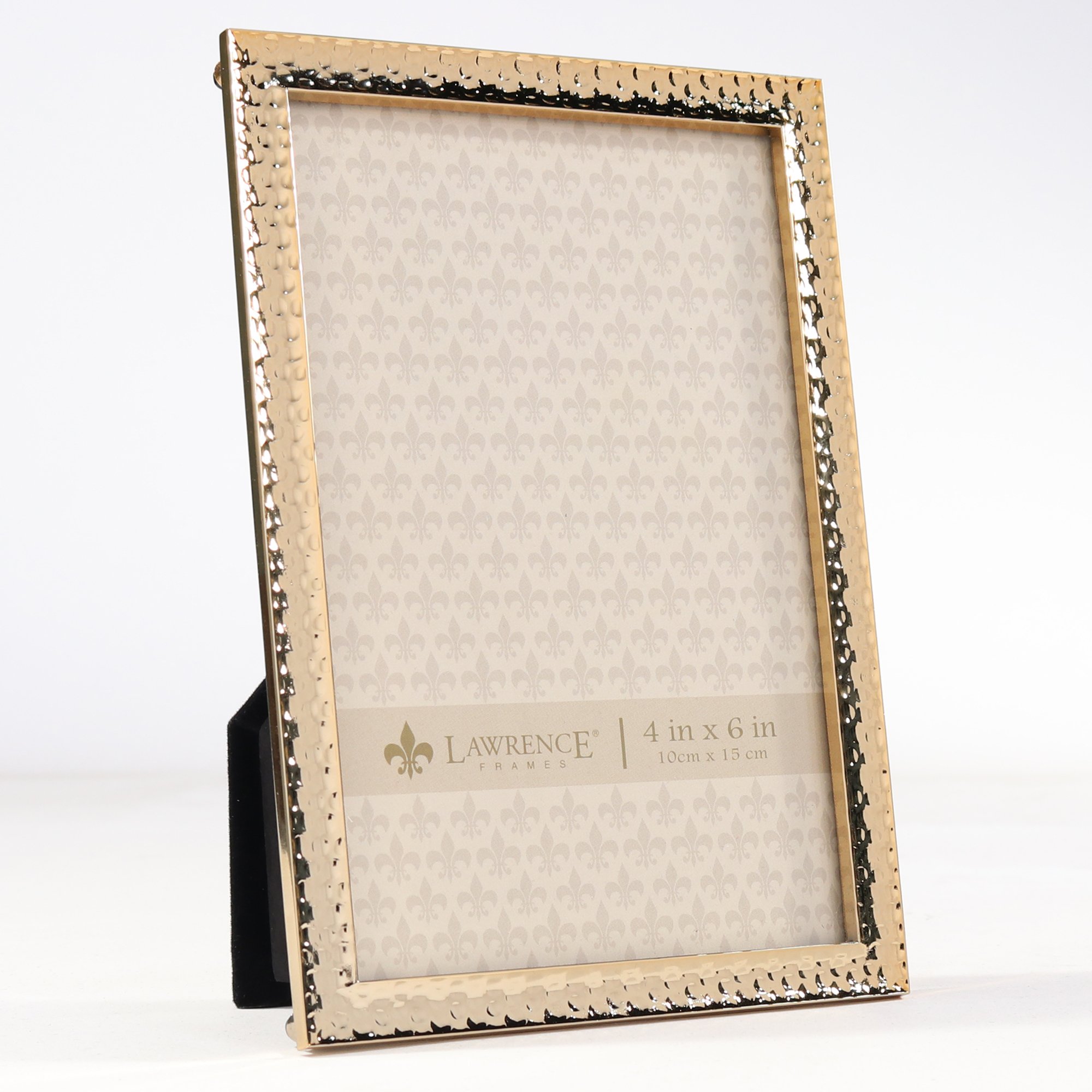 Lawrence Frames 4x6 Gold Hammered Metal Picture Frame - Perfect for Wall Decor, Photo Displays & Home Office Aesthetics