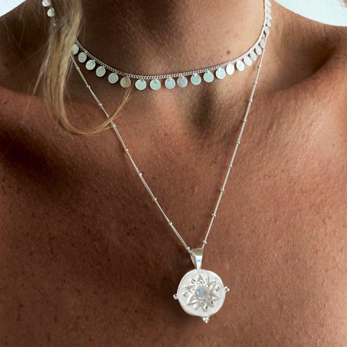 Laihas Intricate Vera May Sterling Silver Boho Necklace with Moonstone - Elegant Bohemian Jewelry for Women, Perfect for Festivals, Weddings & Everyday Wear