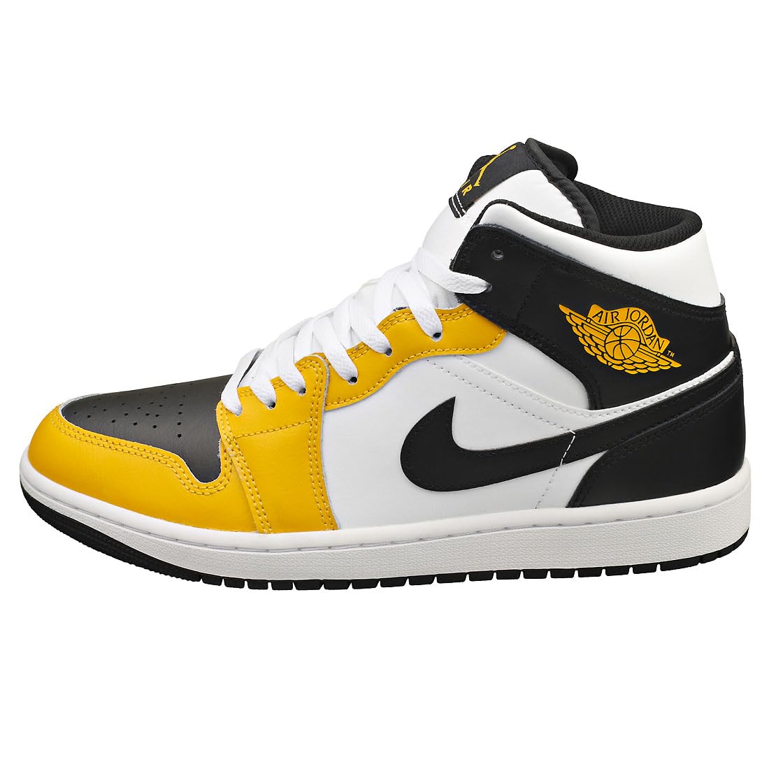 Air Jordan 1 Mid Sneakers DQ8426-701 - Yellow Ochre/White/Black Basketball Shoes for Men | Casual Wear & Street Style Fashion