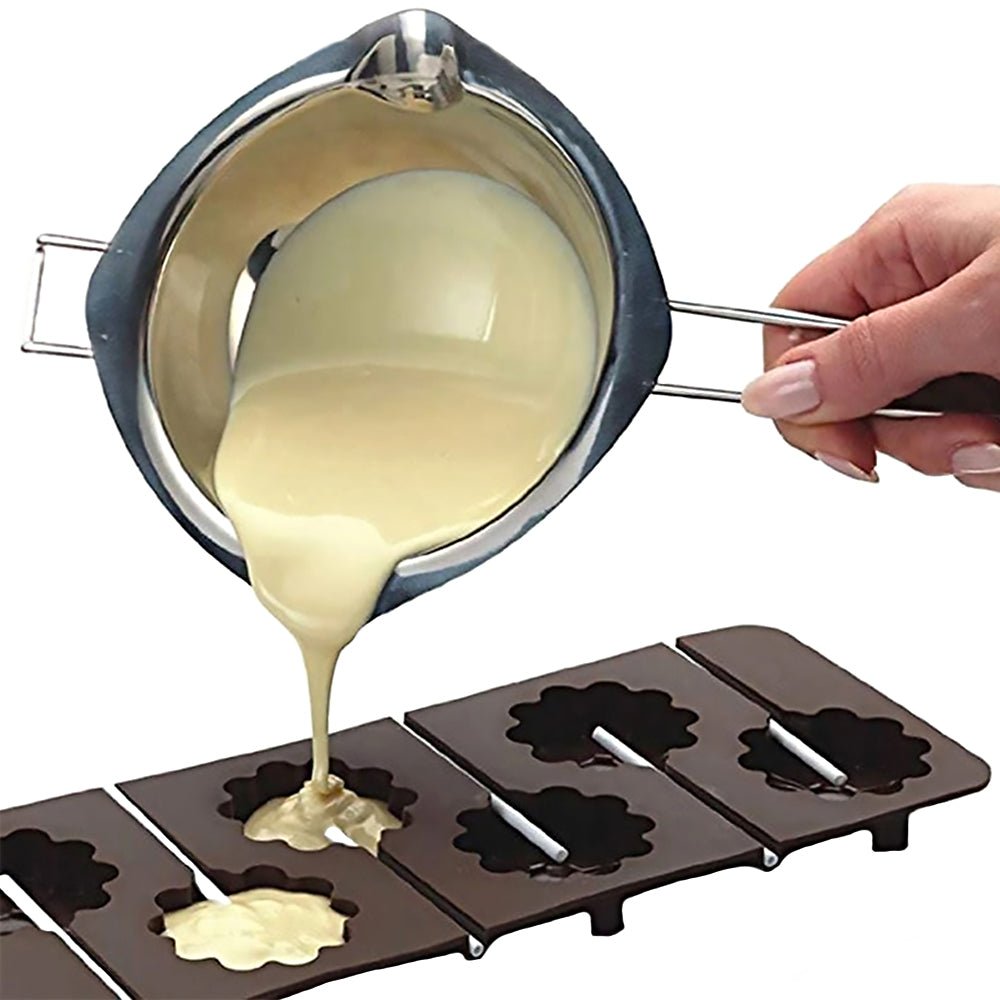 Premium Emilio Double Boiler Stainless Steel - Professional Chocolate & Candy Making Set for Home Bakers & Chefs - Perfect for Melting, Tempering & Cooking Sauces