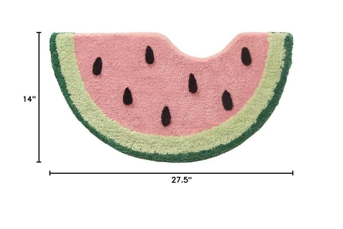 **Pink Watermelon Bath Mat - 27x14 Inch Soft Absorbent Bathroom Rug, Non-Slip Fruit Themed Decor for Tropical Bathroom, Bedroom, Living Room & Entryway - Perfect for Summer & Beach House Decor**