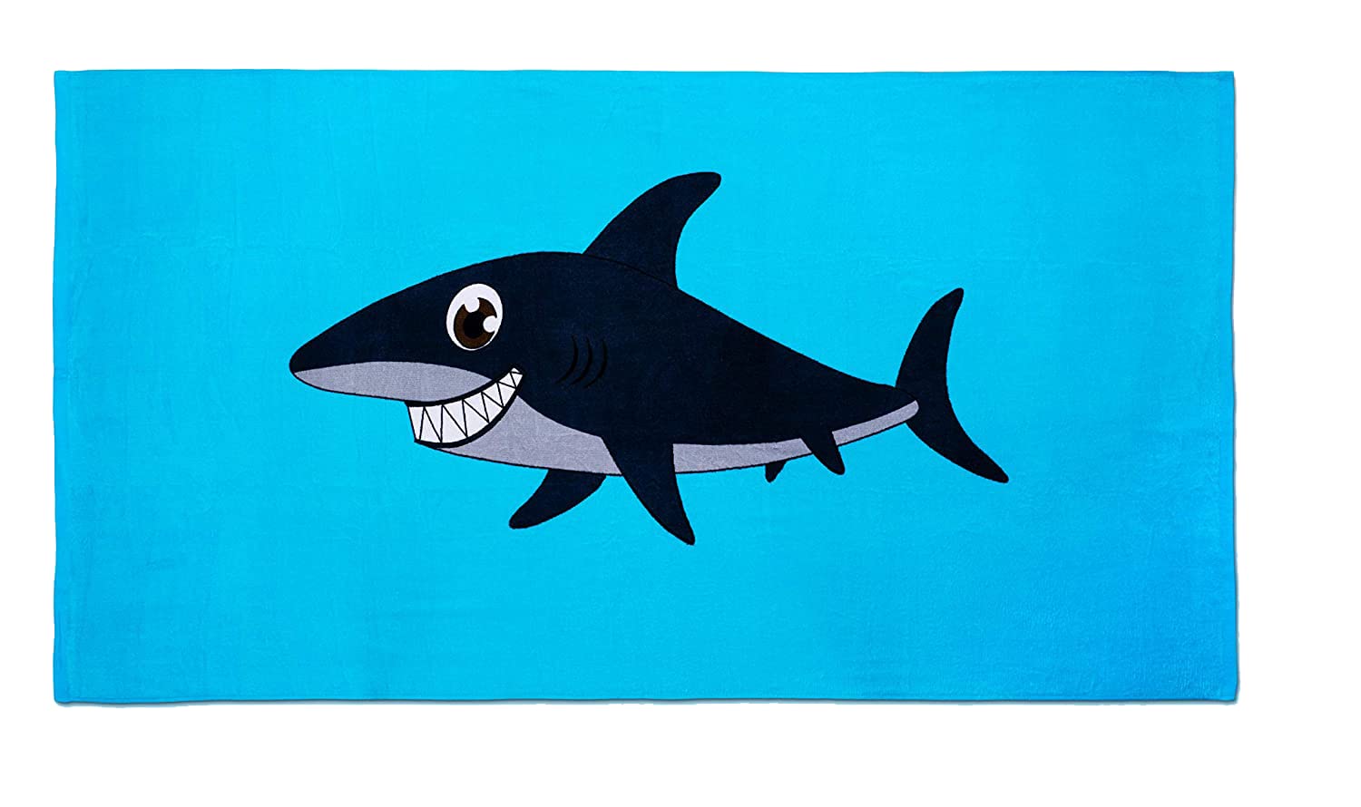 Premium 100% Cotton Shark Beach Towel - Ultra Soft Velour Pool Towel for Swimming, SPA, Yoga & Travel | Highly Absorbent, Skin-Friendly & Quick-Drying | Perfect for Beach, Poolside, Gym & Vacation Use