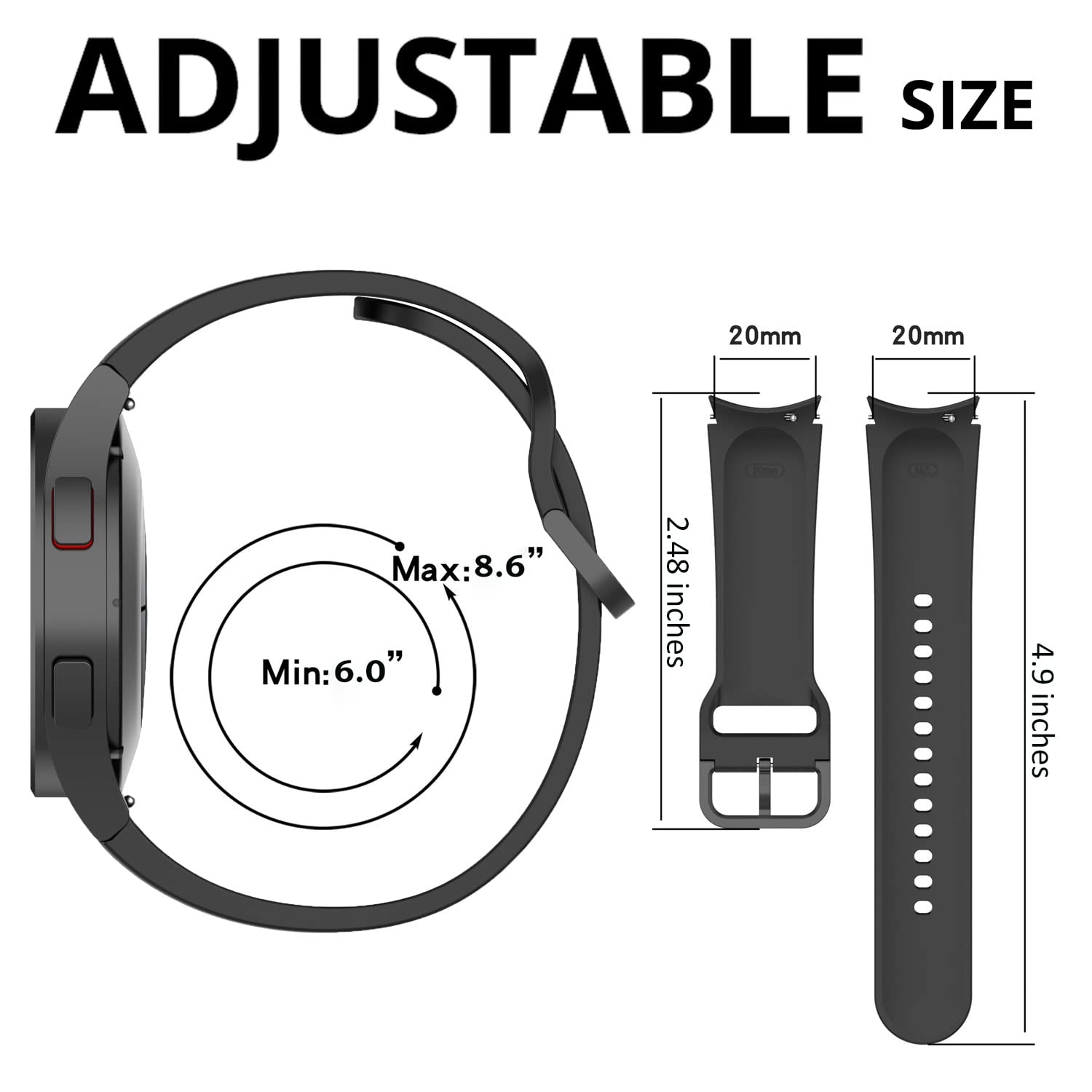 10 Pack Samsung Galaxy Watch 4/5 Bands - Compatible with Galaxy Watch 4 & 5 - Soft Silicone Replacement Straps for Women & Men - Perfect for Workouts, Running & Daily Wear
