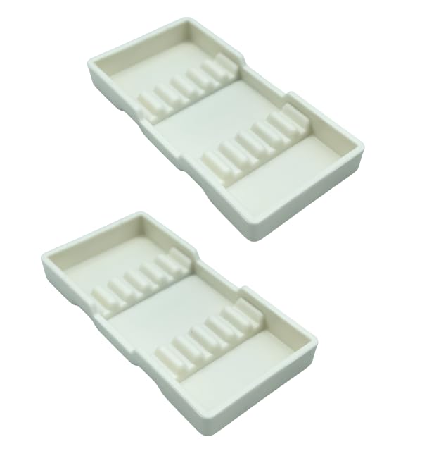 2-Pack Autoclavable Plastic Dental Instrument Organizer Trays #16A - Durable White Cabinet Tray for Dental Tools, Hand Instruments & Surgical Equipment - Perfect for Dental Clinics, Hospitals & Sterilization Areas