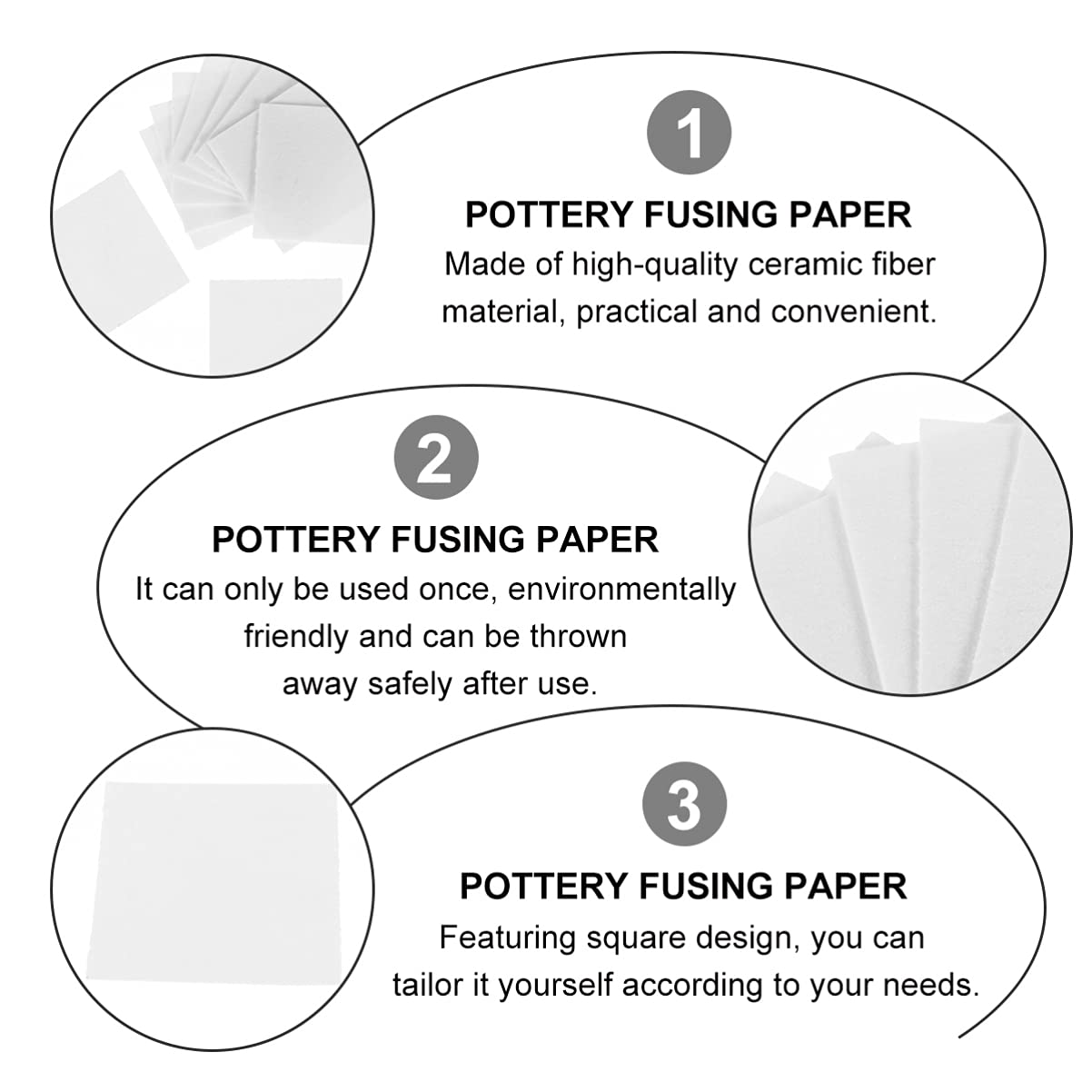 30 Sheets High-Temperature Microwave Kiln Paper - Glass Fusing Lining Paper for Pottery, Kiln Stove & Furnace - Square Glass Fusing Insulation Gasket - Perfect for DIY Glass Art, Jewelry Making & Ceramic Projects